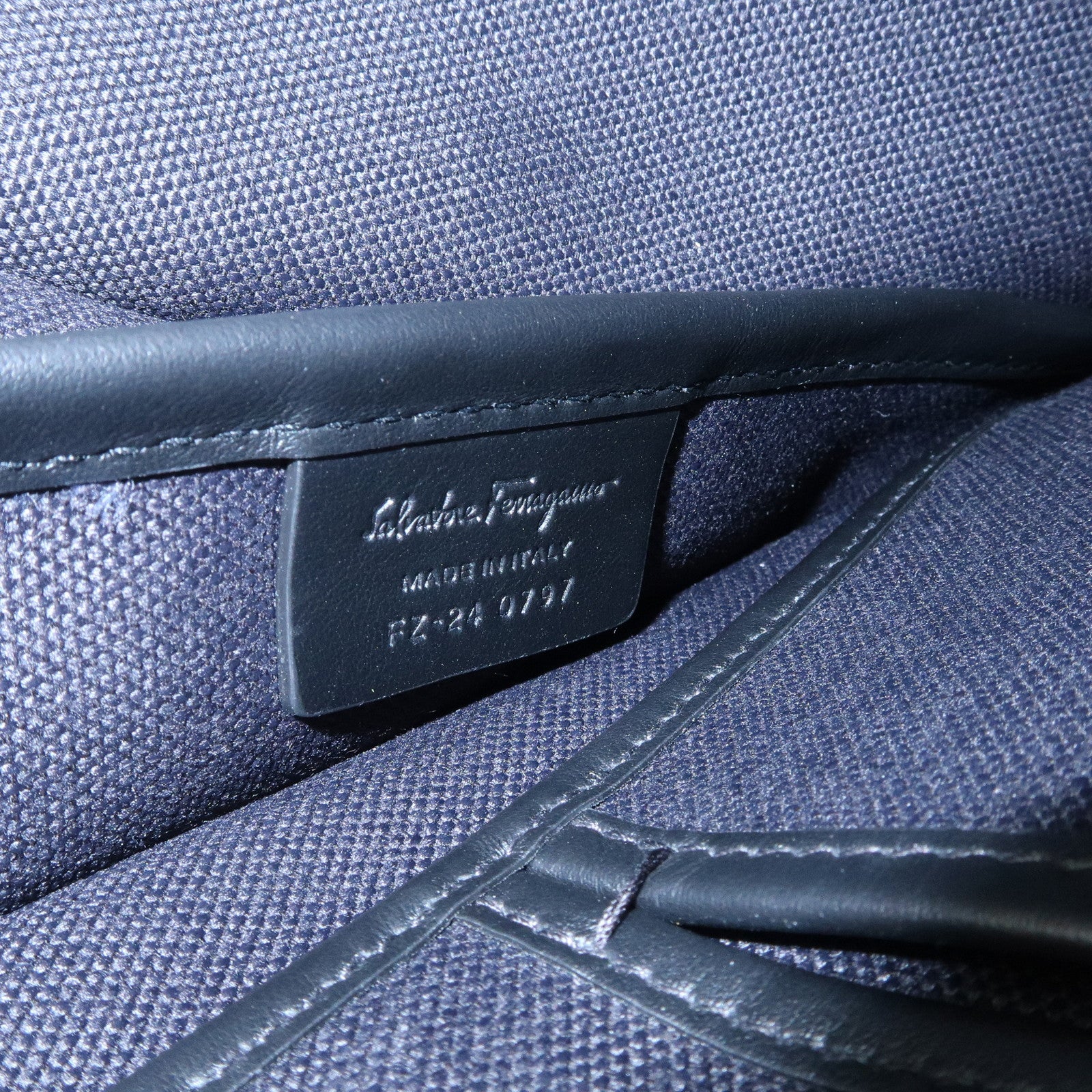 Ferragamo Canvas Leather Tote Bag Shoulder Bag Black