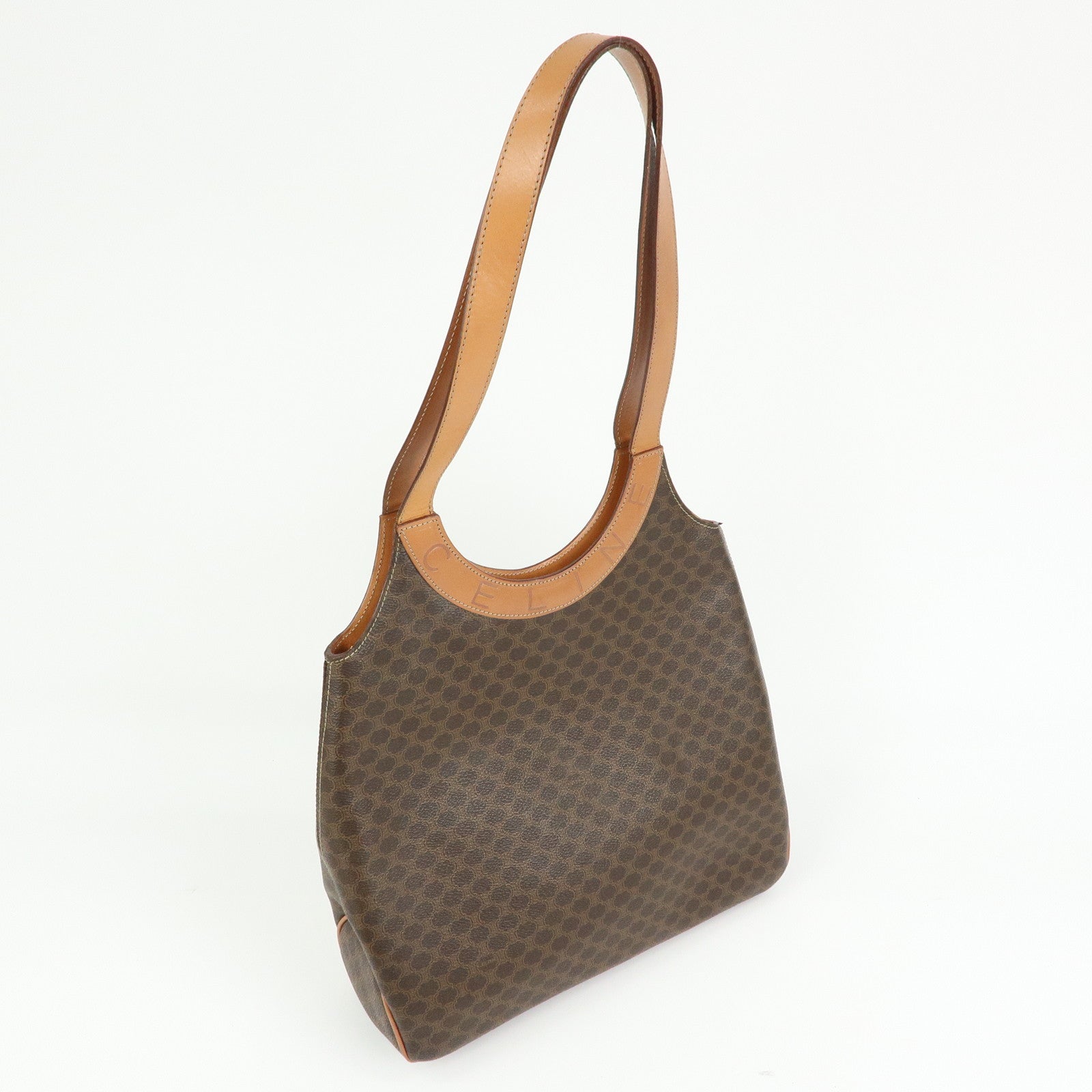CELINE Macadam PVC Leather Tote Bag Shoulder Bag Brown