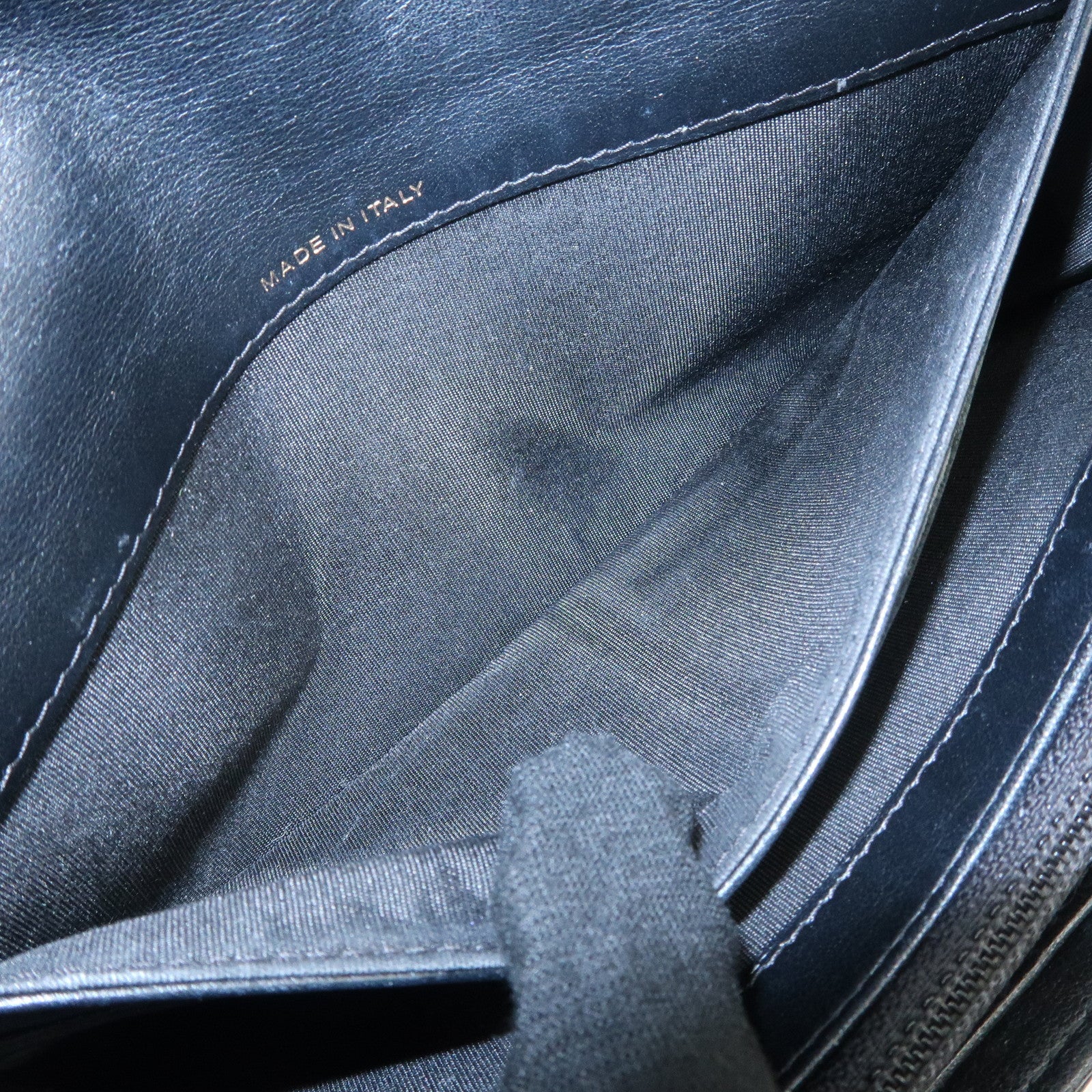 CHANEL Camelia No.5 COCO Mark Lamb Skin Bi-fold Long Wallet A70619 Used