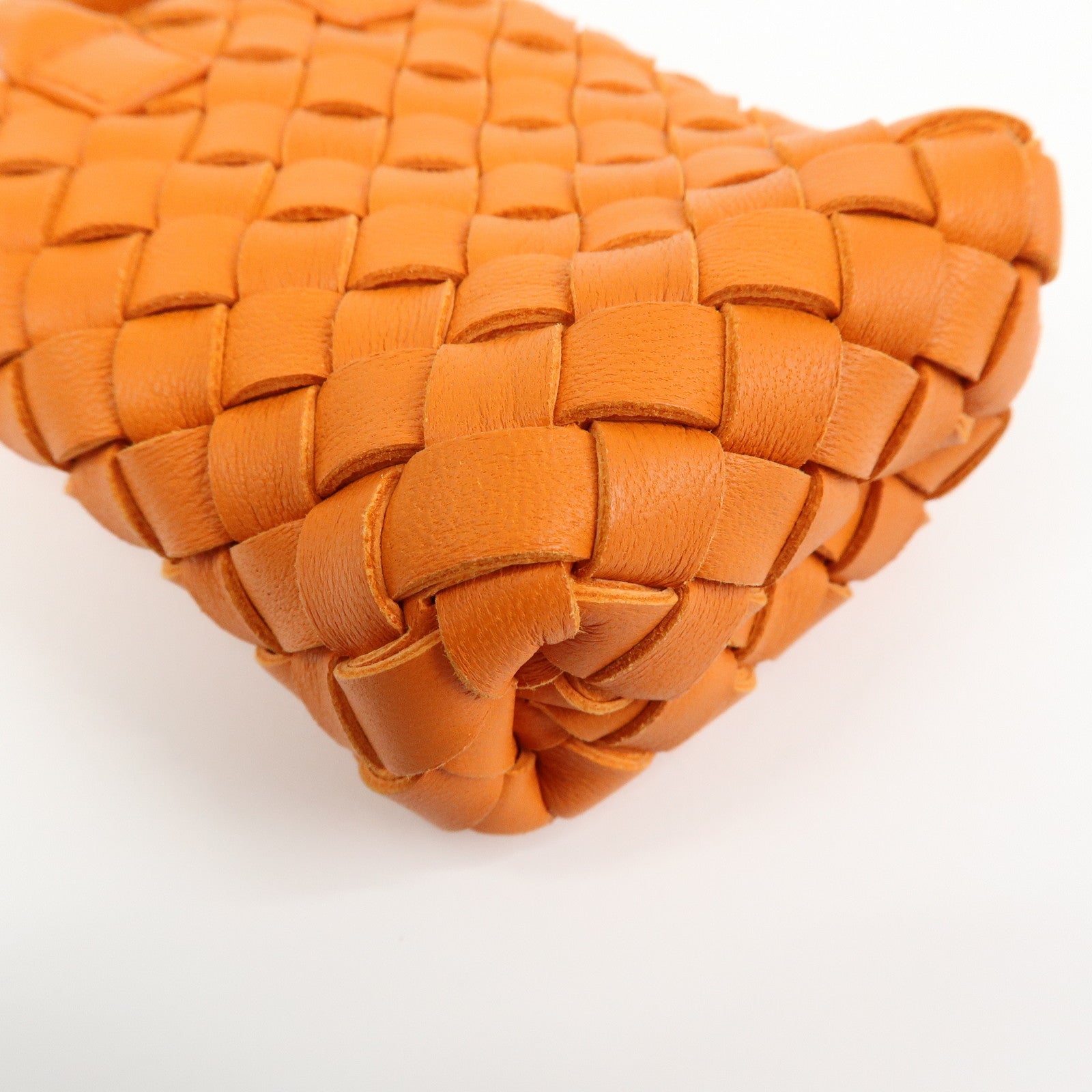 BOTTEGA VENETA Intrecciato Leather Bag Charm Orange 577778