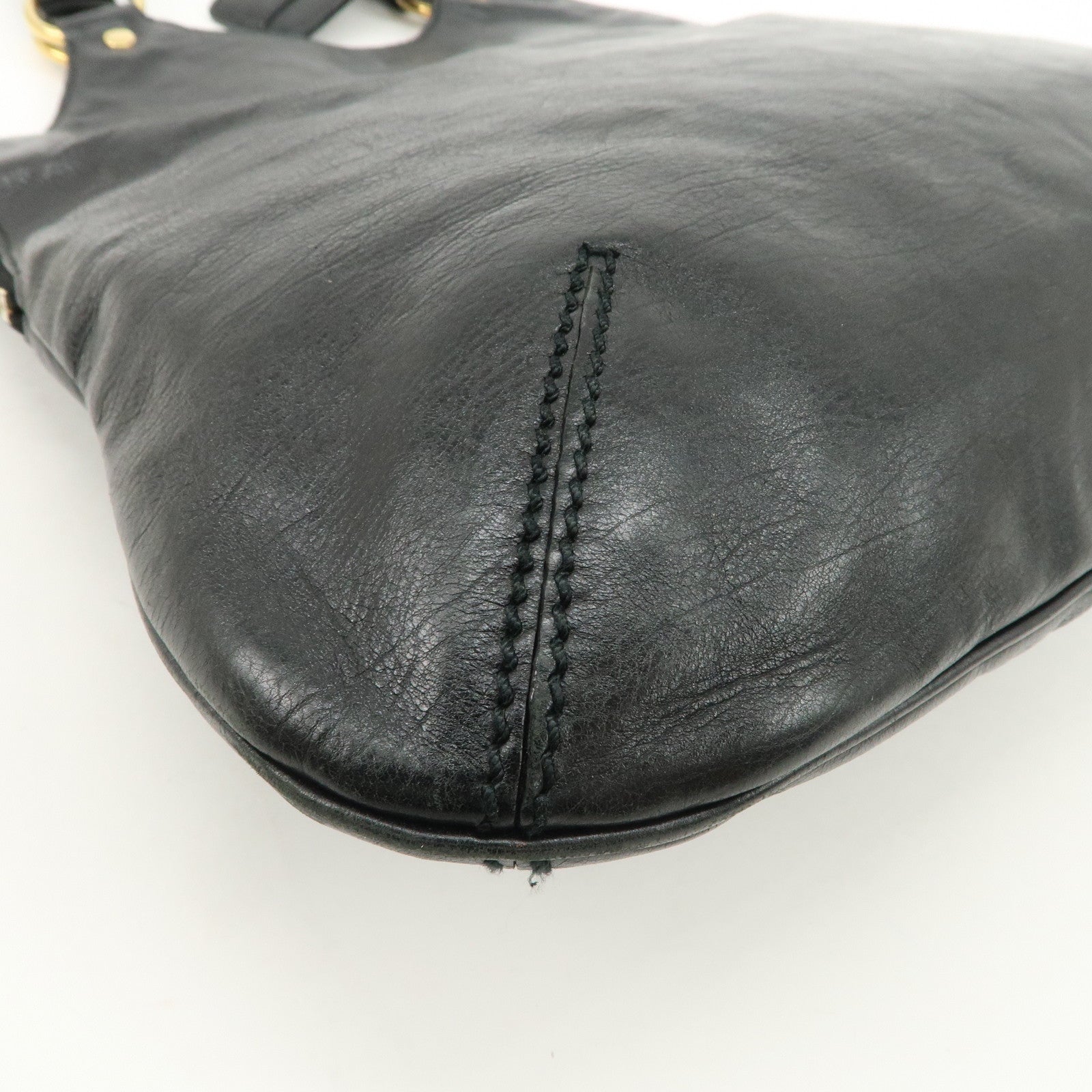SAINT LAURENT Metropolis Rive Gauche Leather Tote Bag Black 177739