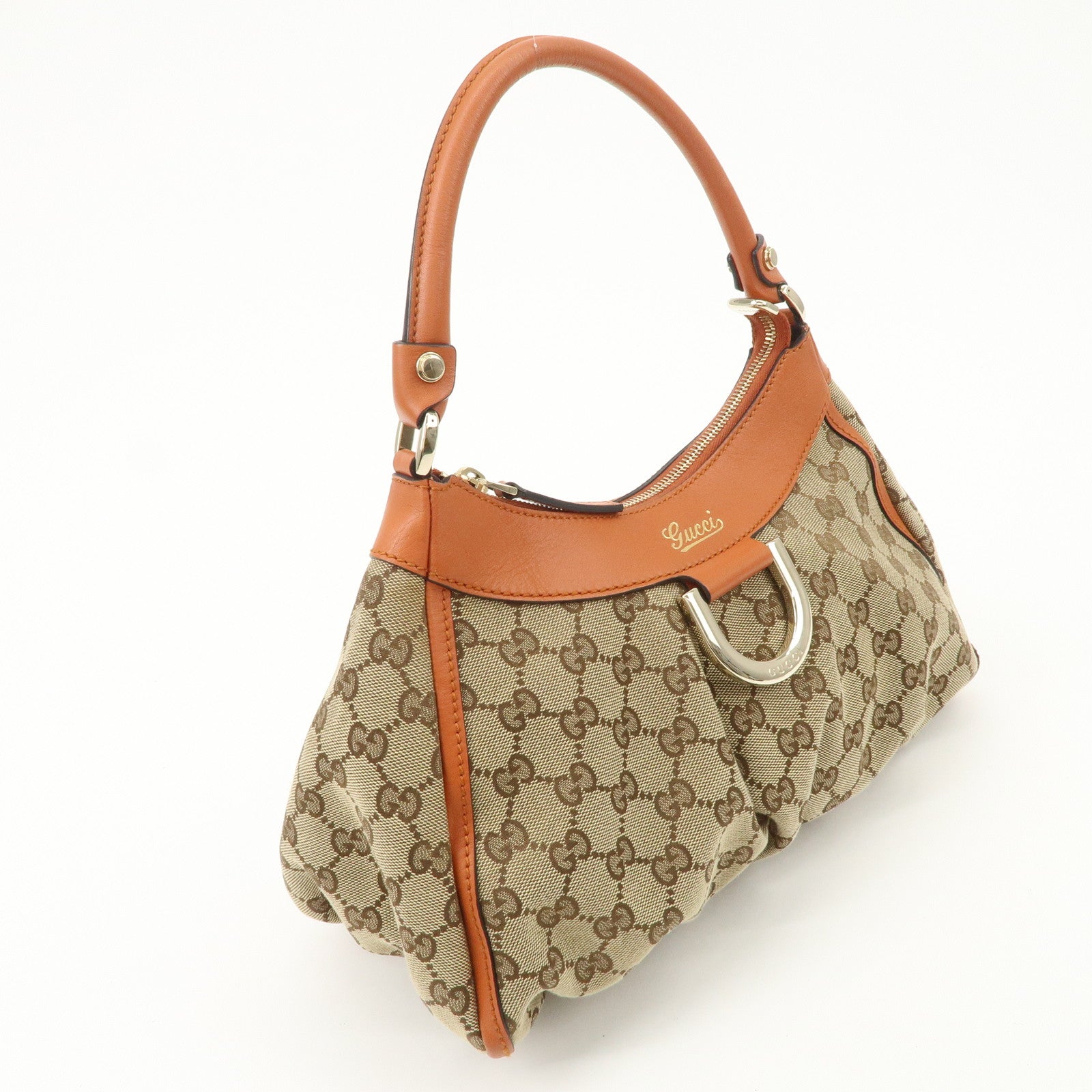 GUCCI Abbey GG Canvas Leather Shoulder Bag Hand Bag Beige 190525