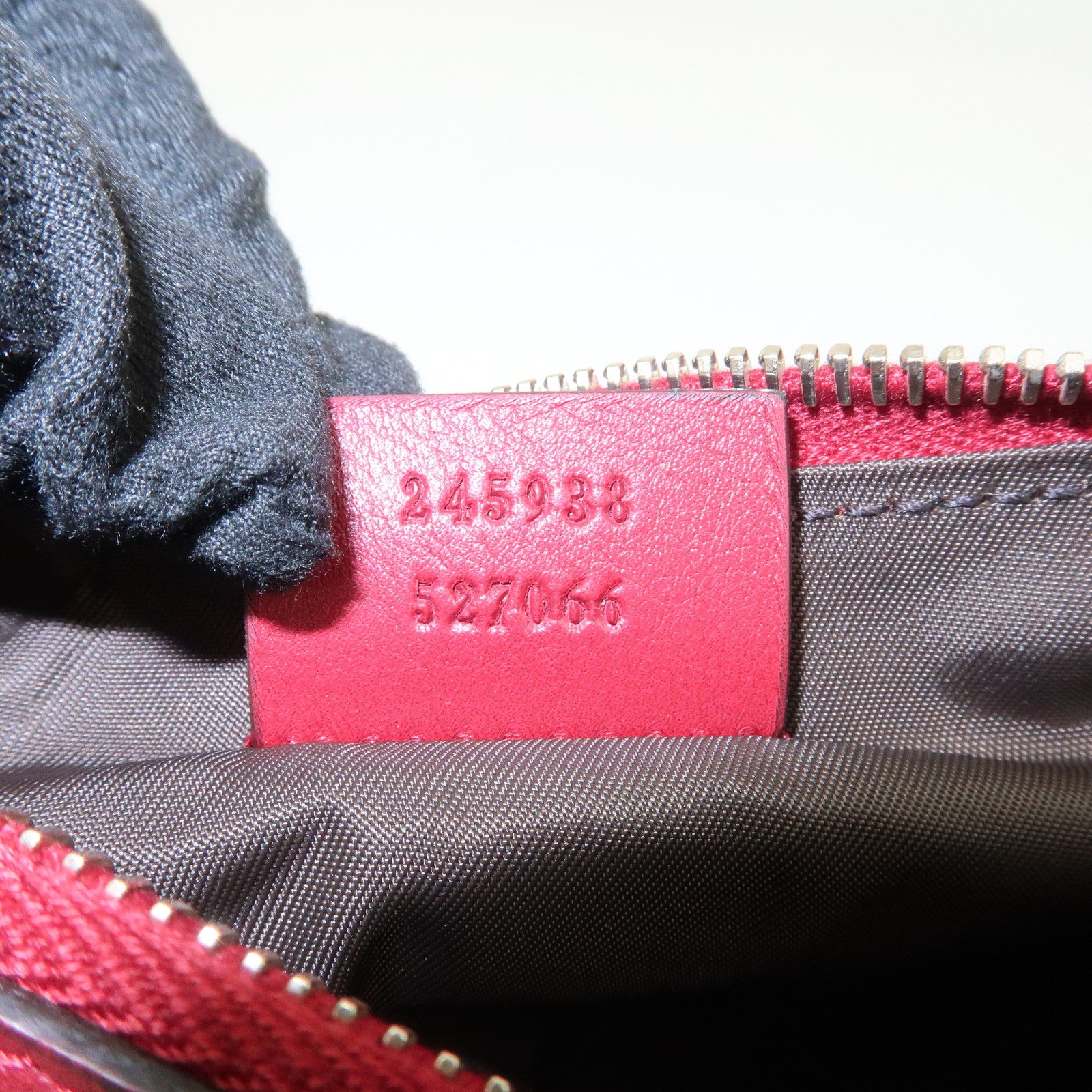 GUCCI Lovely Heart GG Monogram Canvas Leather Hand Bag Brown 245938