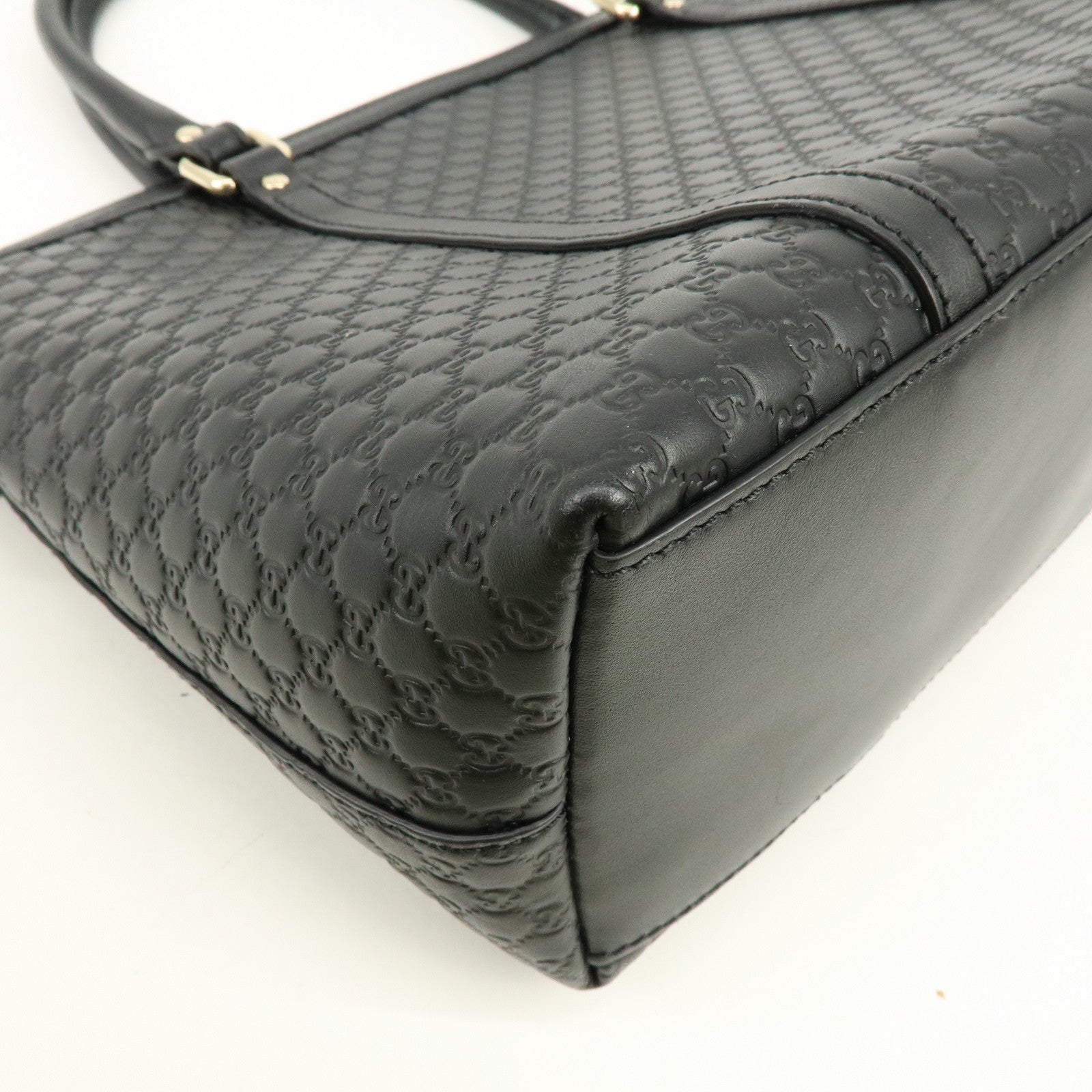 GUCCI Micro Guccissima Leather 2Way Bag Hand Bag Shoulder Bag Black