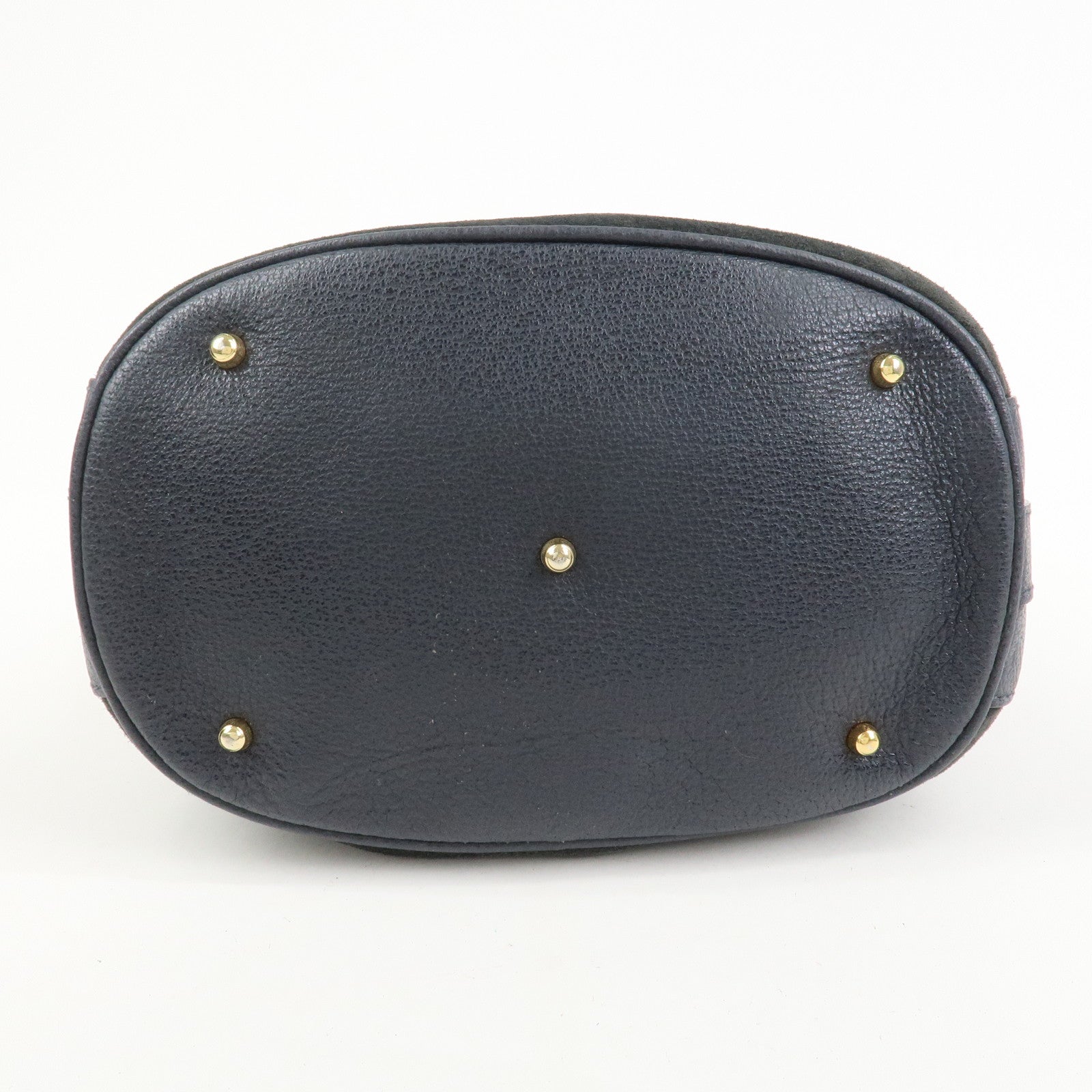 GUCCI Bamboo 2Way Bag Hand Bag Shoulder Bag Dark Navy 001繝ｻ2865