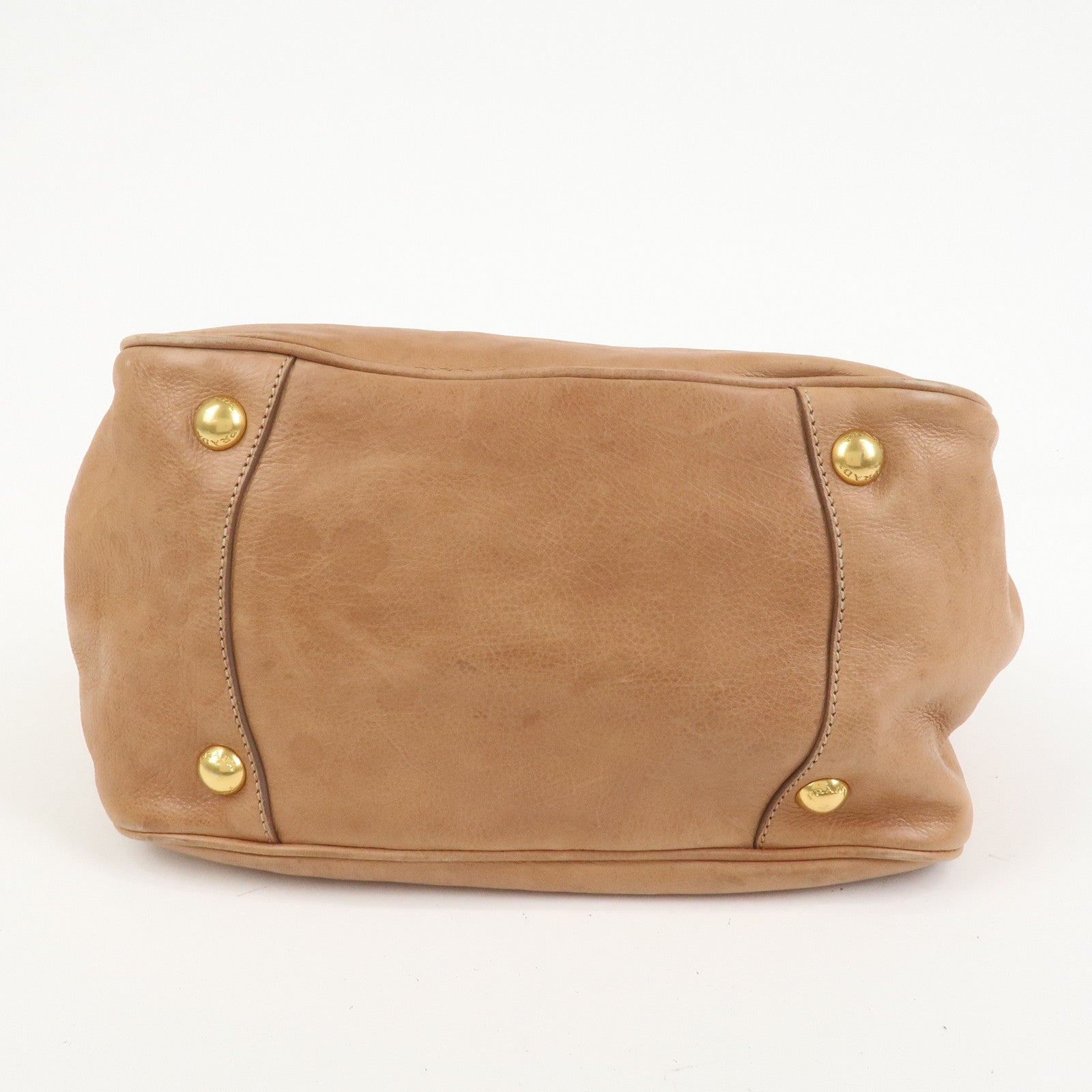 PRADA Ribbon Leather 2WAY Bag Hand Bag Shoulder Bag Brown BN2245
