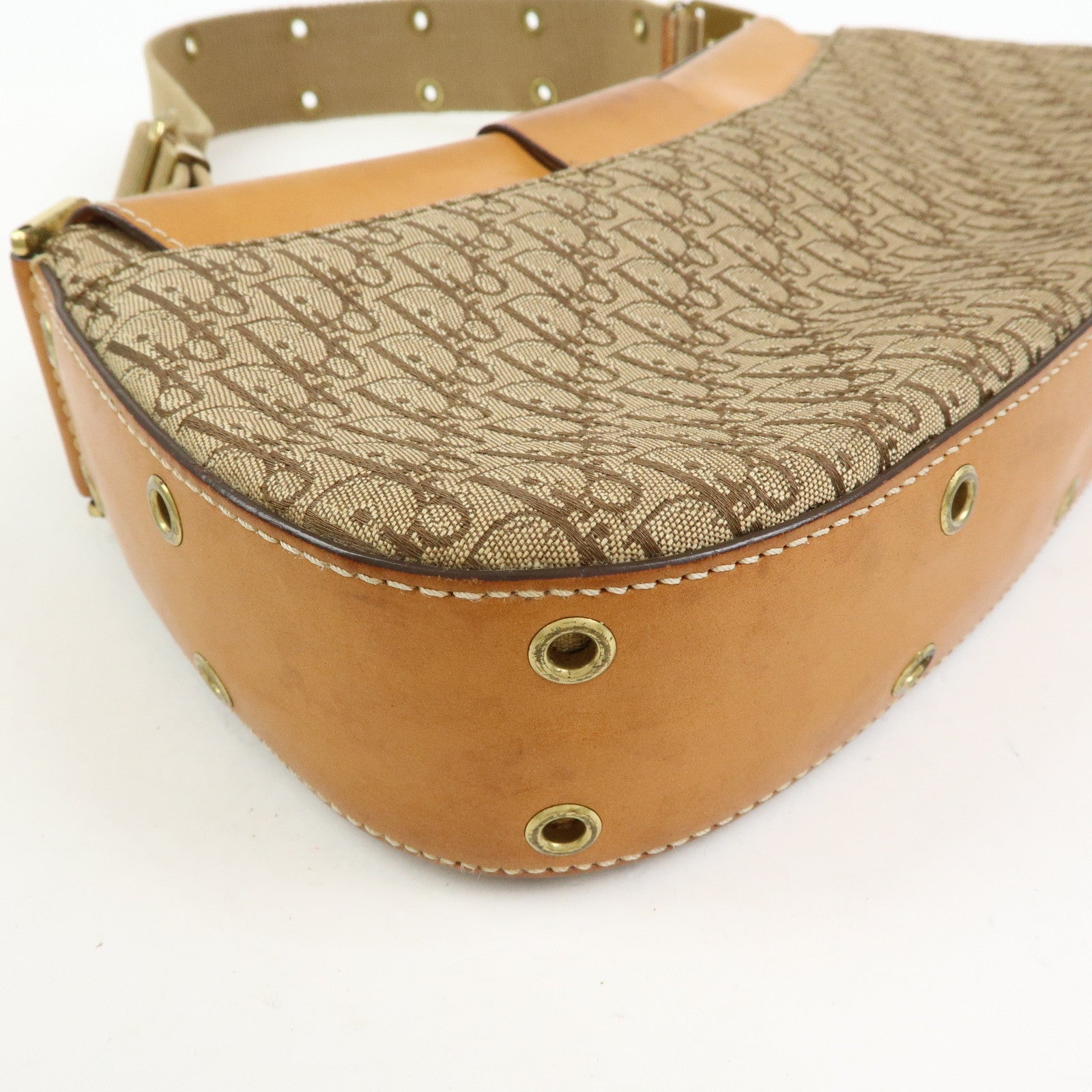 Christian Dior Trotter Street Chic Canvas Leather Shoulder Bag