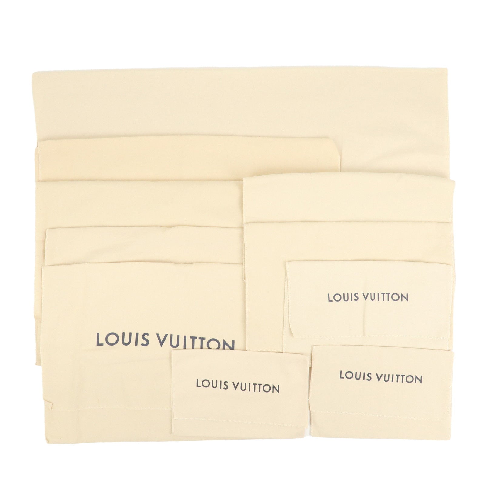 Louis Vuitton Set Of 10 Dust Bag Storage Bag Flap Style Beige