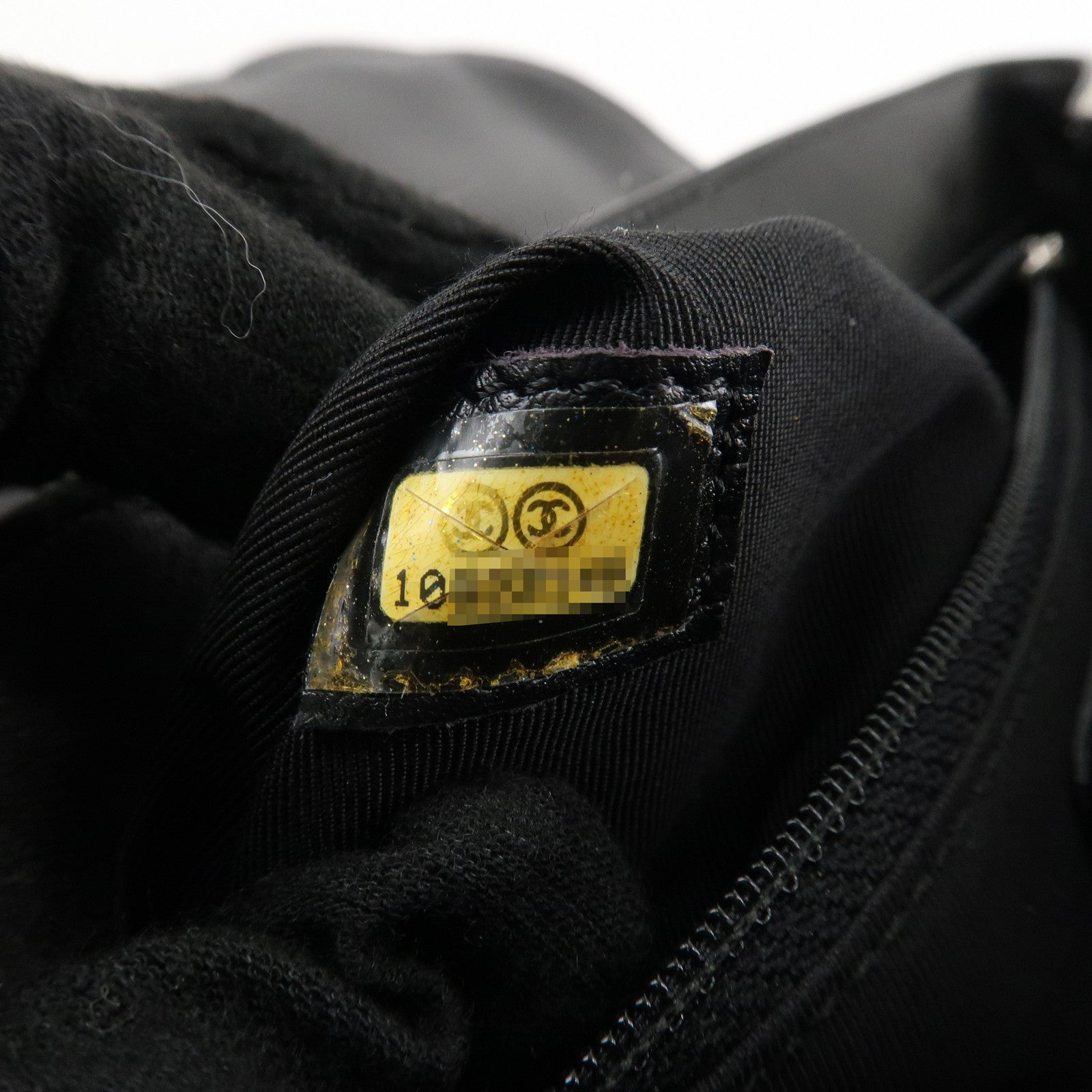 CHANEL COCO Mark Canvas Patent Leather Chain Shoulder Bag Grey Orange Used