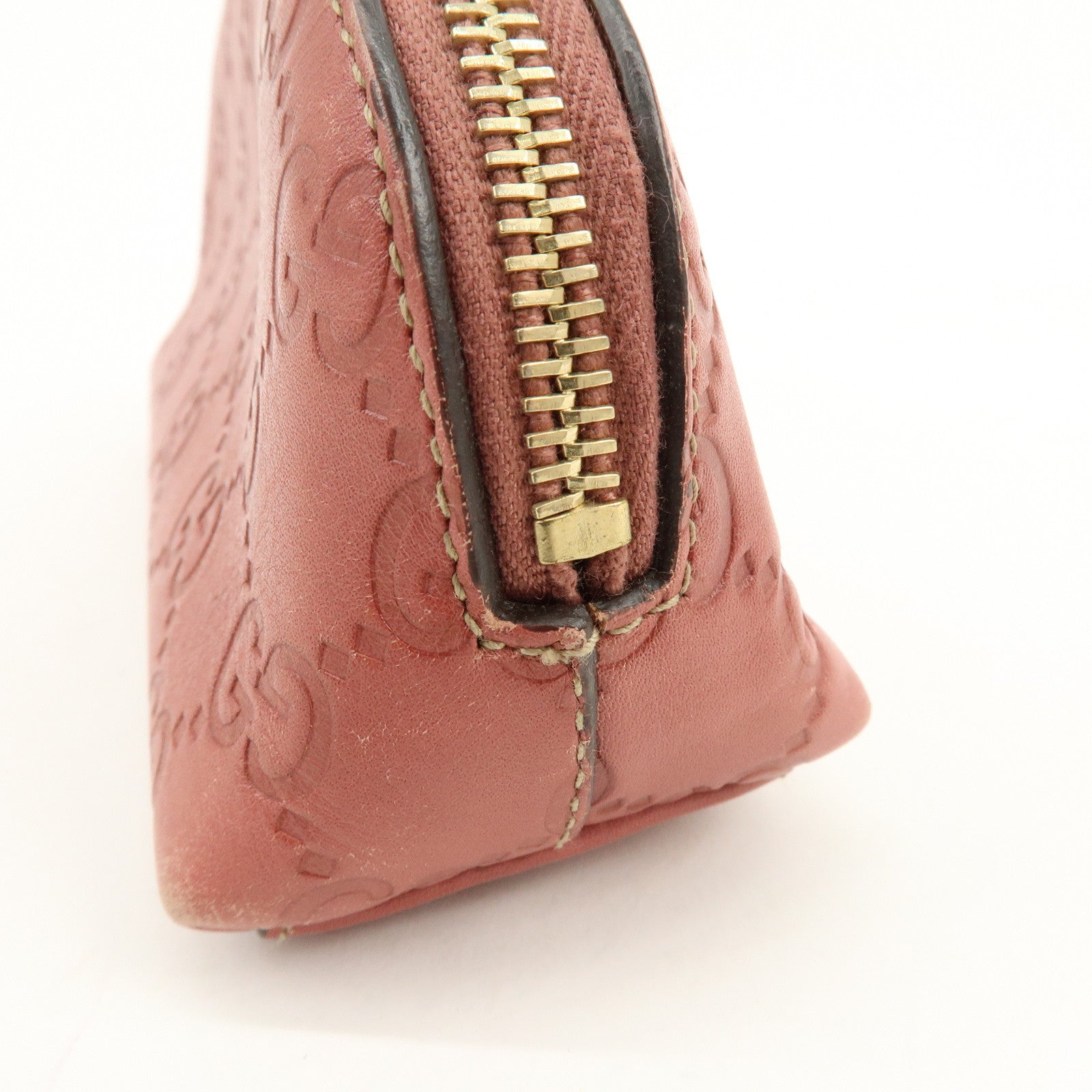 GUCCI Guccissima Leather Cosmetic Pouch Makeup Bag Rose Pink 141811