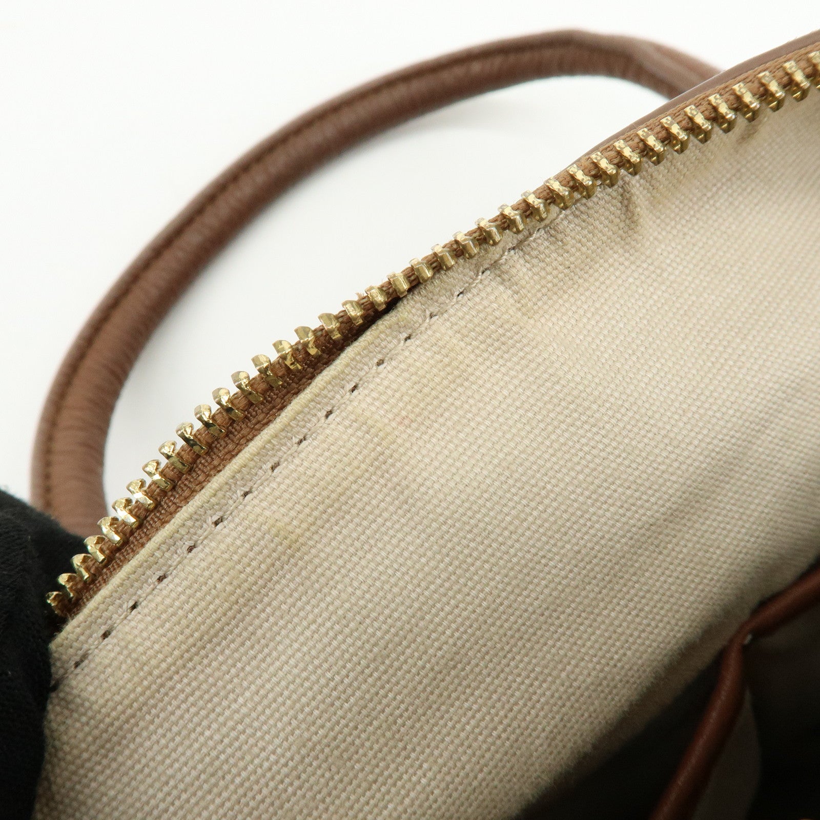 TORY BURCH Double T Leather 2Way Bag Hand Bag Mini Boston Bag Brown