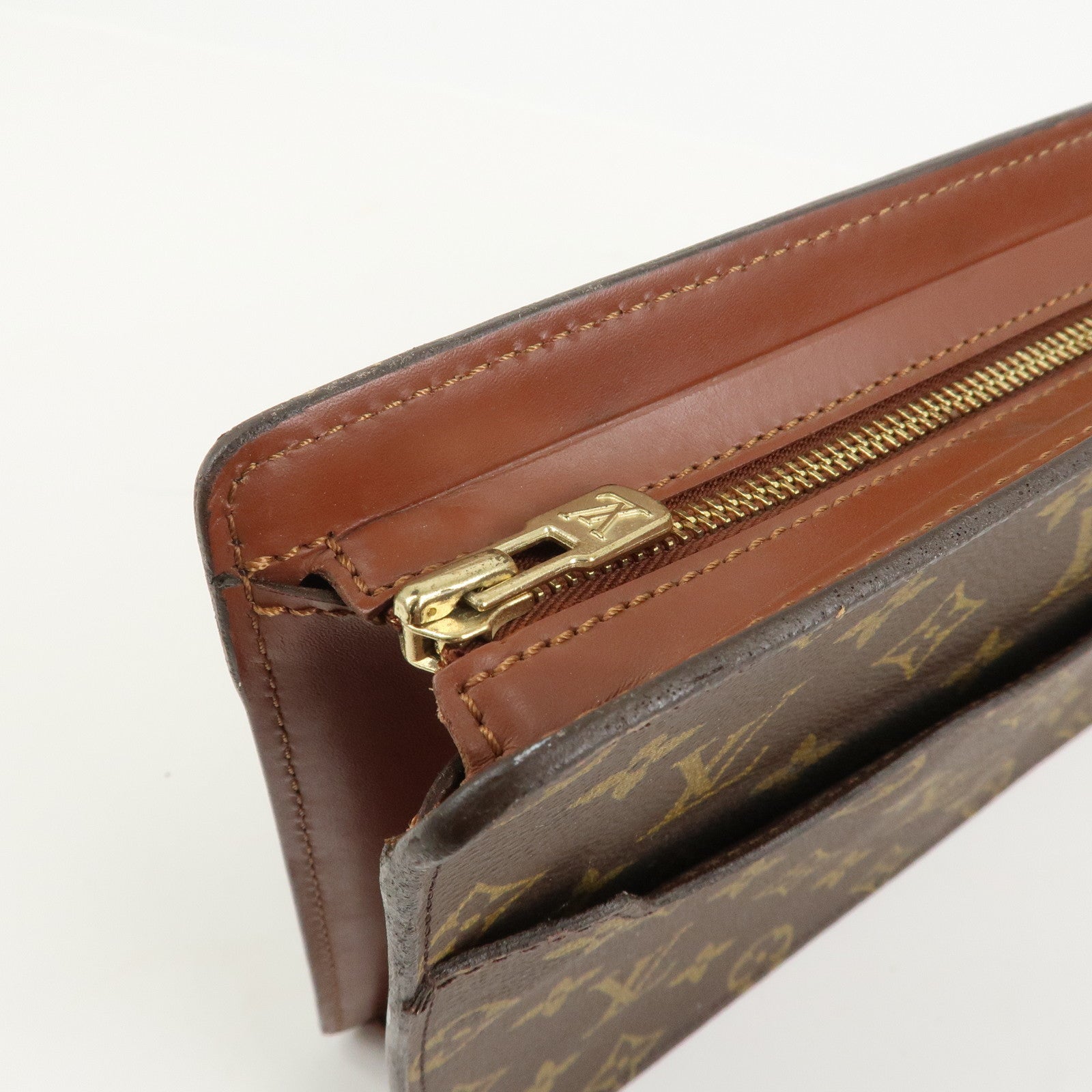 Louis Vuitton Monogram Pochette Homme Clutch Bag Brown M51795