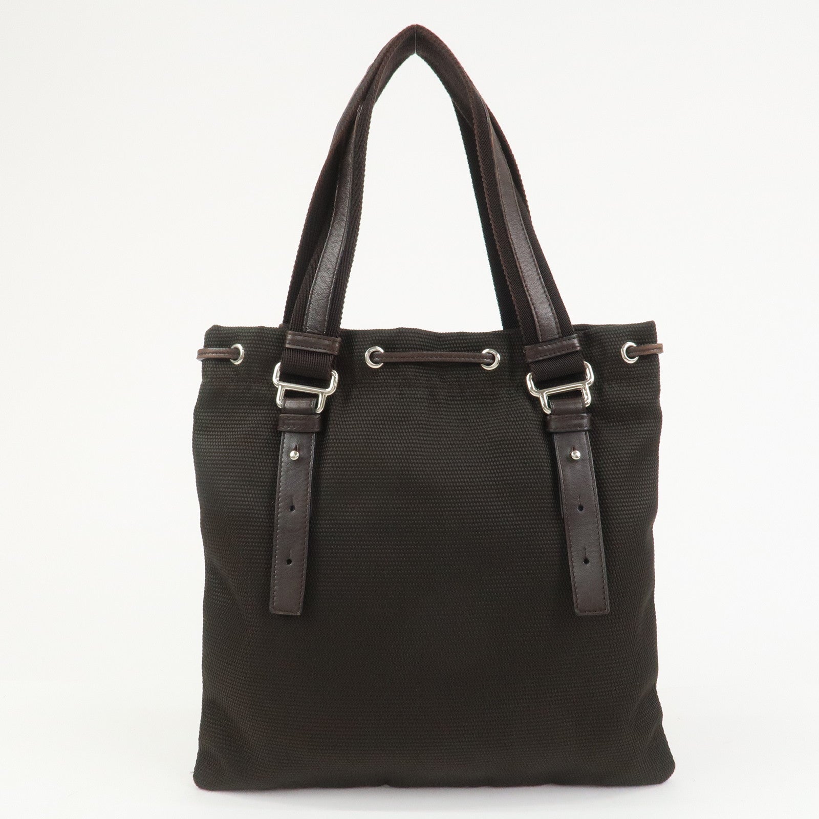 SAINT LAURENT PARIS Kahala Nylon Leather Tote Bag Brown 123435