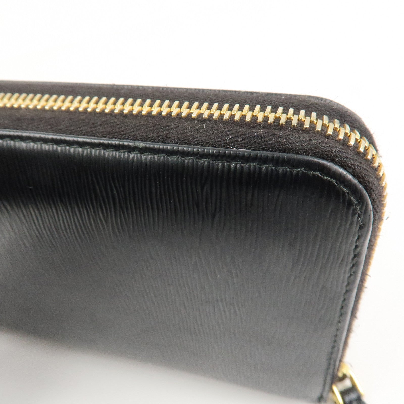 PRADA Vitello Move Leather Round Zippy Wallet Black 1ML506 Used
