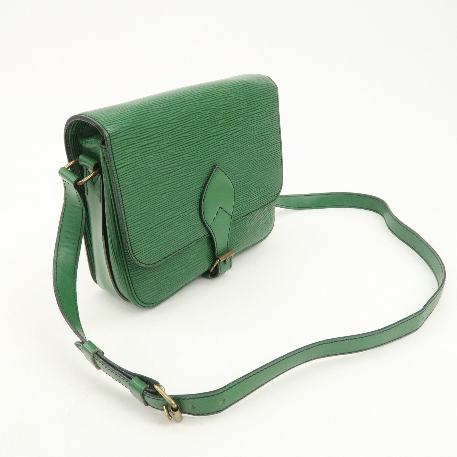 Louis Vuitton Epi Cartouchiere MM Shoulder Bag Borneo Green M52244