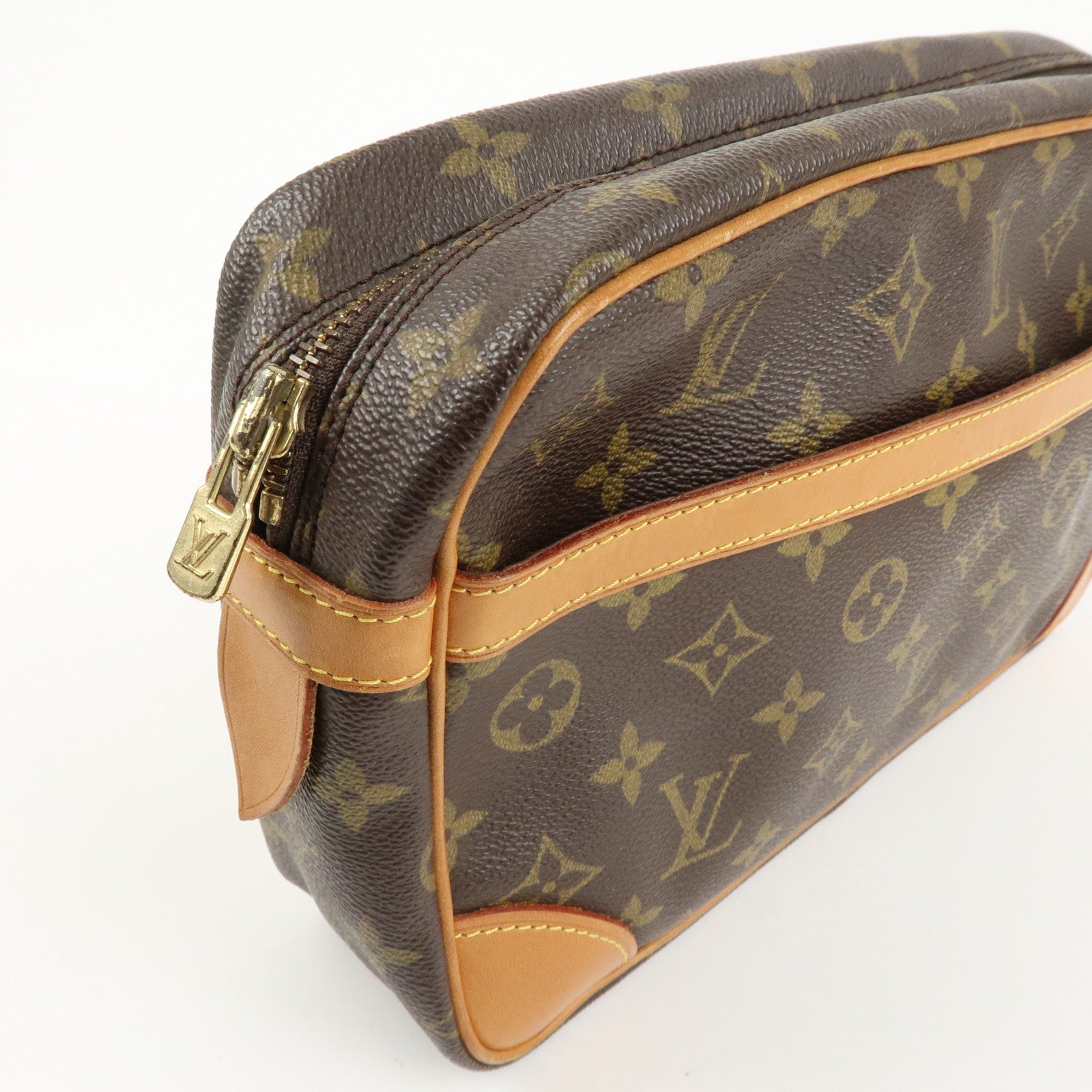 Louis Vuitton Monogram Compiegne 28 Pouch Clutch Bag Brown M51845 Used