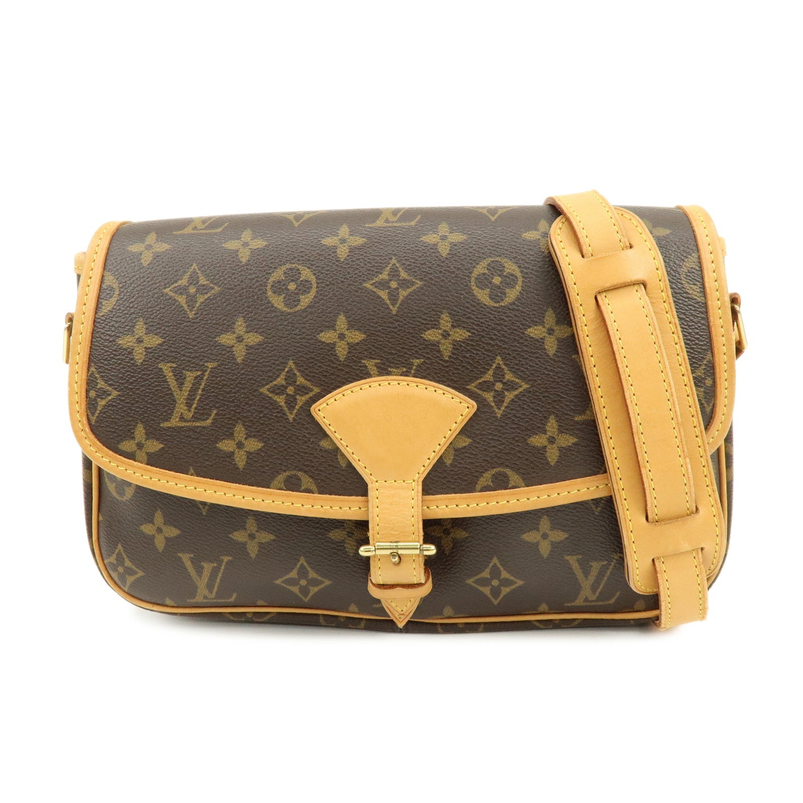 Louis Vuitton Monogram Sologne Canvas Shoulder Bag Brown M42250