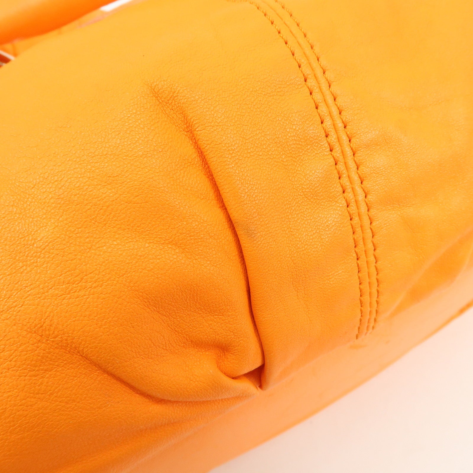 CELINE Macadam Leather 2Way Bag Hand Bag Shoulder Bag Orange