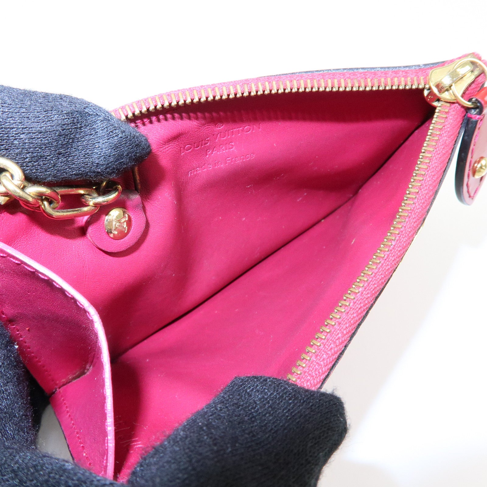 Louis Vuitton Monogram Vernis Pochette Cles NM Coin Case Red M90214