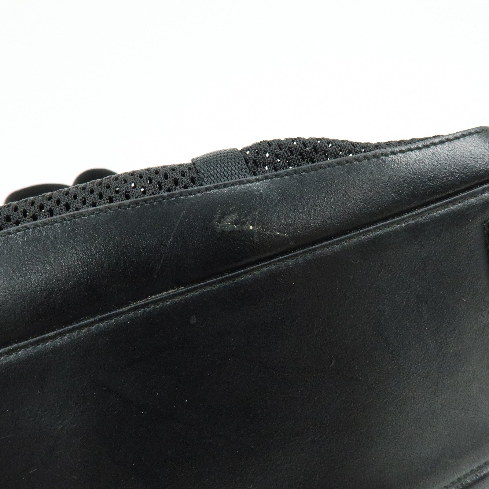 PRADA Mesh Leather Tote Bag Shoulder Bag Black