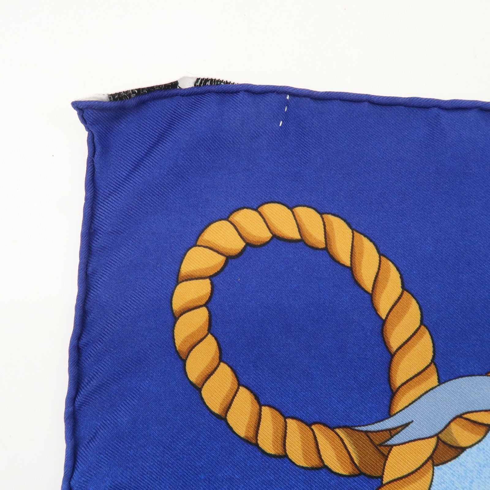 HERMES Carre 90 Silk 100% LES FOLIES DU CIEL Scarf Blue Multicolor