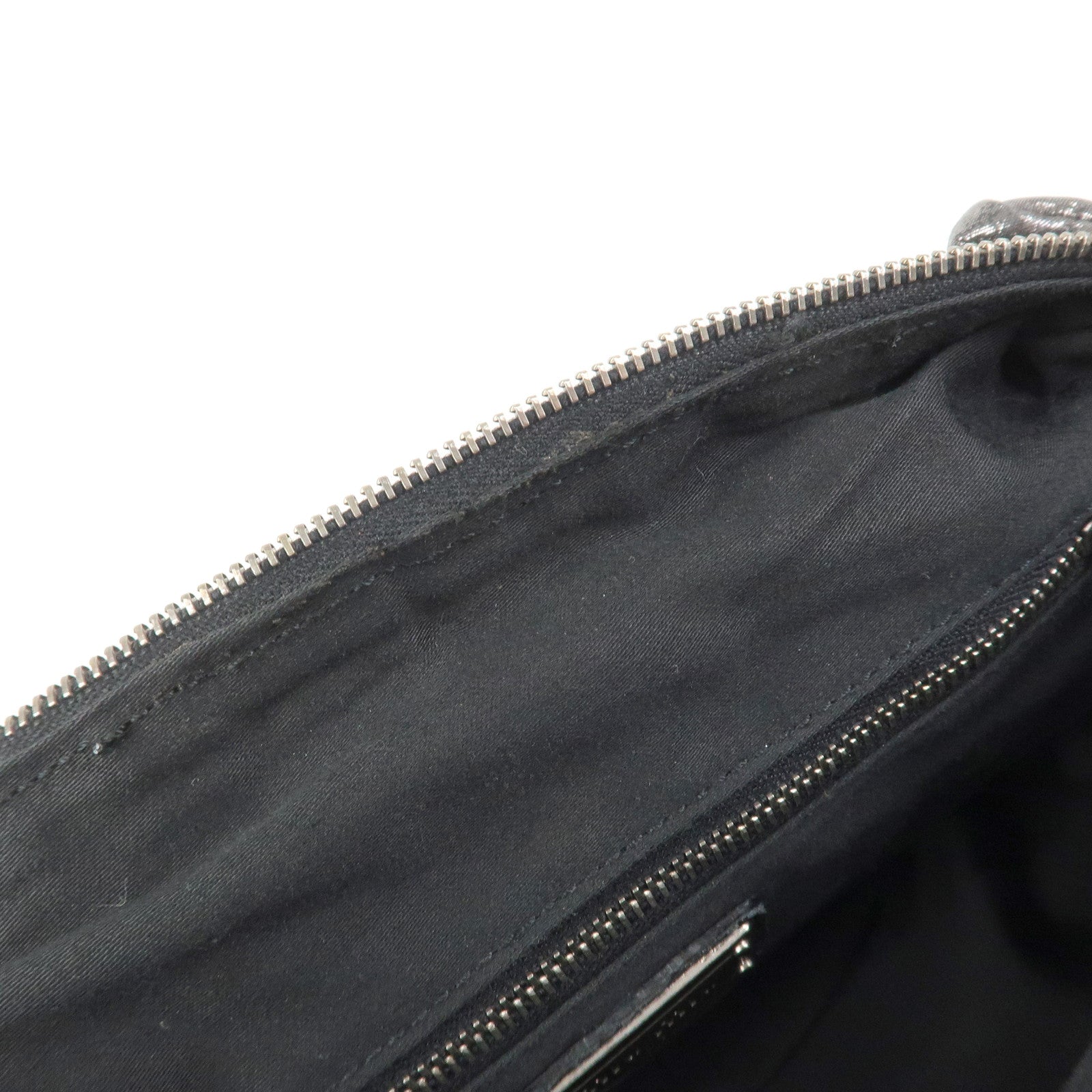 MIU MIU Logo Leather Clutch Bag Accessory Pouch Metallic Gray