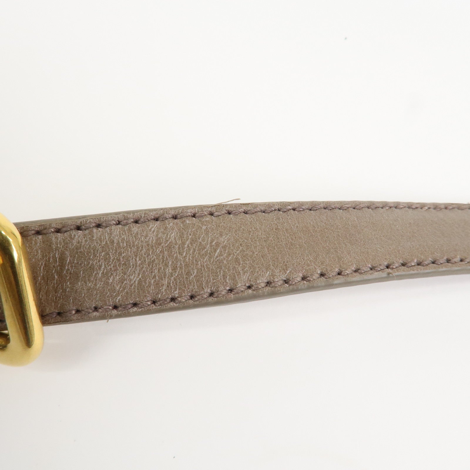 PRADA Logo Leather 2Way Bag Hand Bag Shoulder Bag Greige BN2533 Used