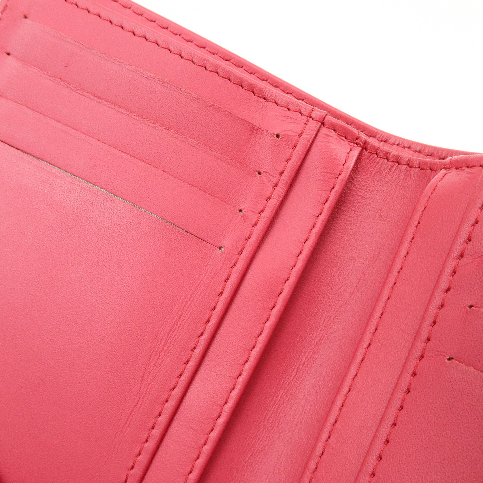 CHANEL COCO Mark Bicolore Patent Leather Compact Wallet Red