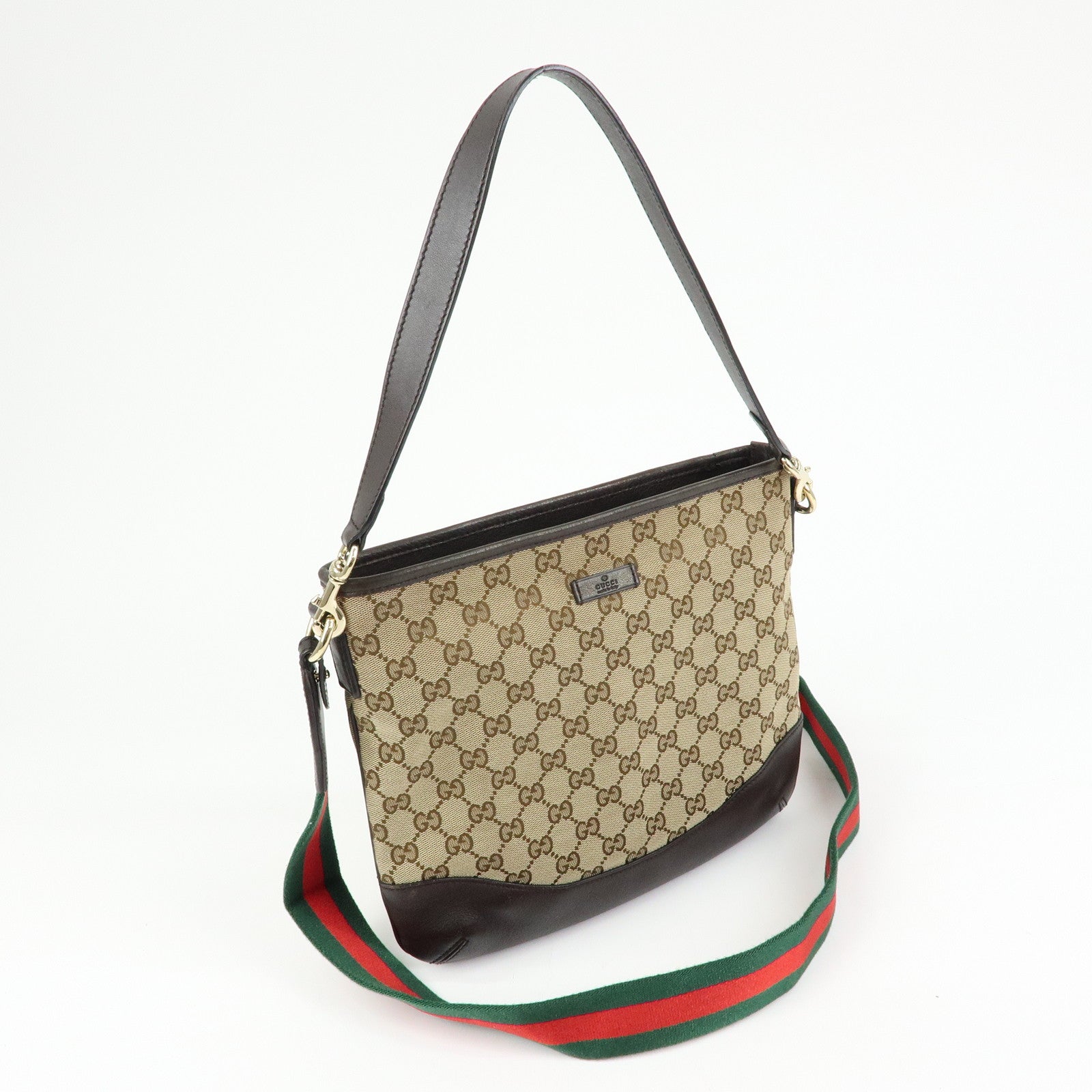 GUCCI Sherry GG Canvas Leather Shoulder Bag Hand Bag Beige 388927