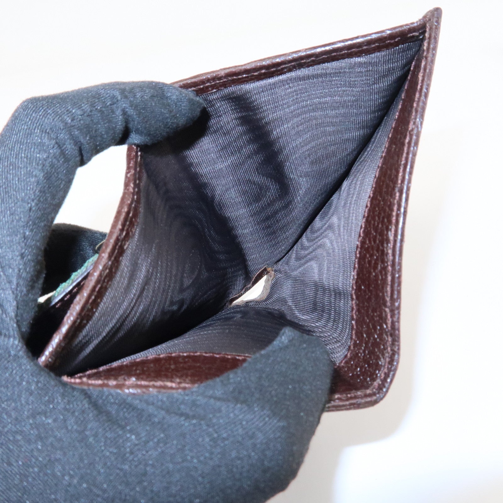 GUCCI Sherry GG Canvas Leather Bifold Compact Wallet Beige 181670