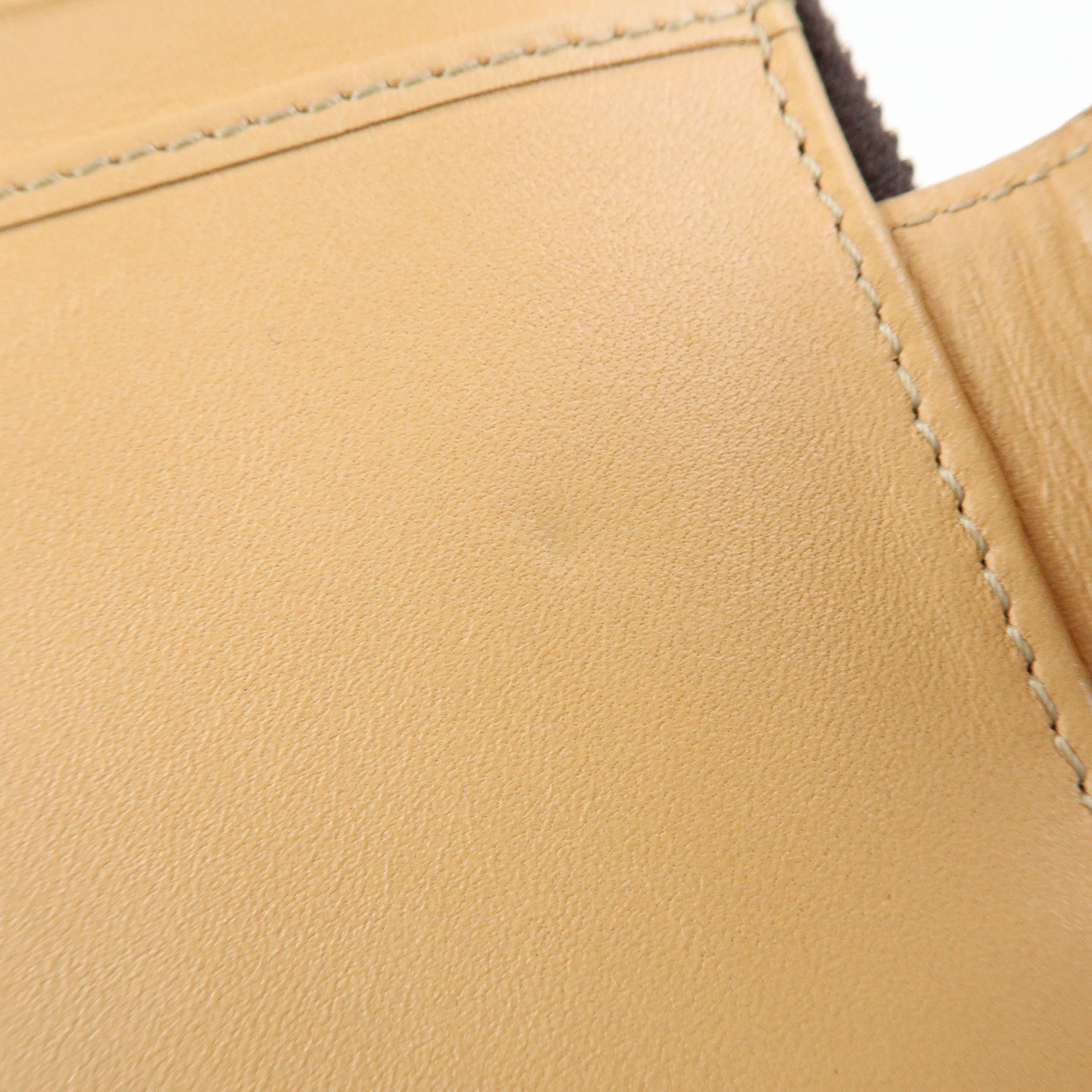 FENDI Zucchino Canvas Leather Compact Wallet Beige 8M0018