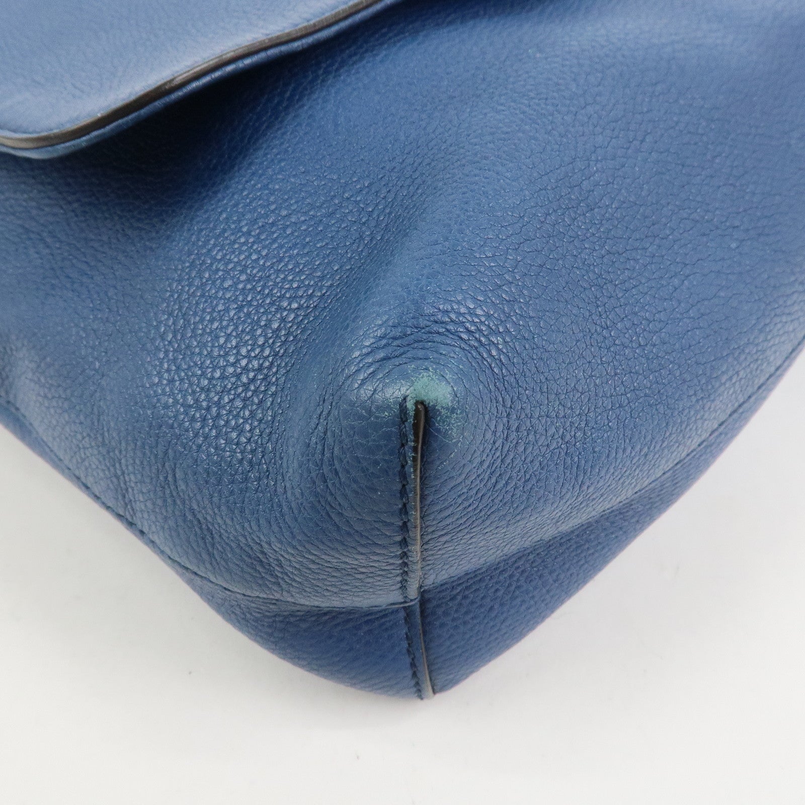 GUCCI Interlocking G Leather Shoulder Bag Crossbody Bag Blue 322056