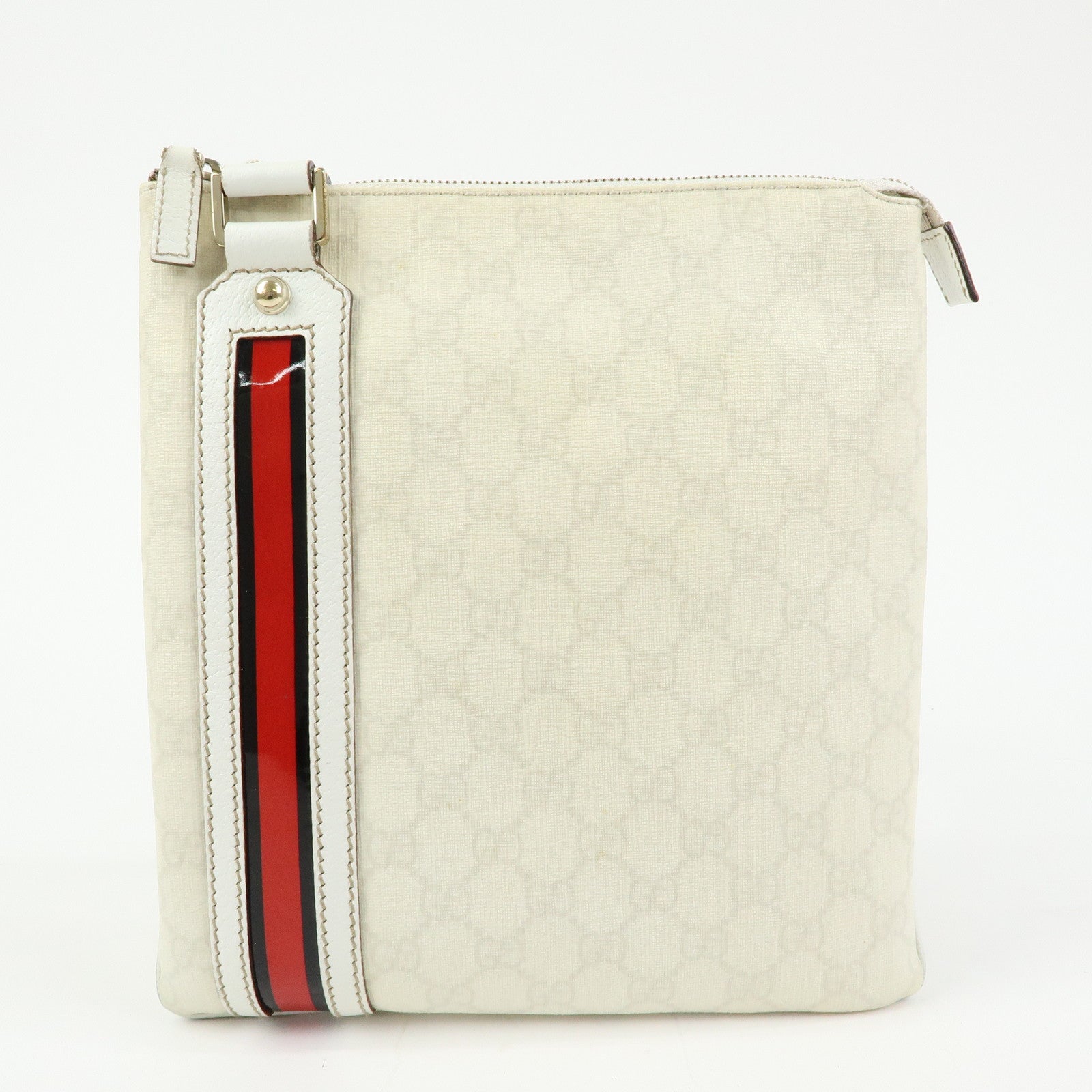 GUCCI Sherry GG Supreme PVC Leather Shoulder Bag Ivory 153244
