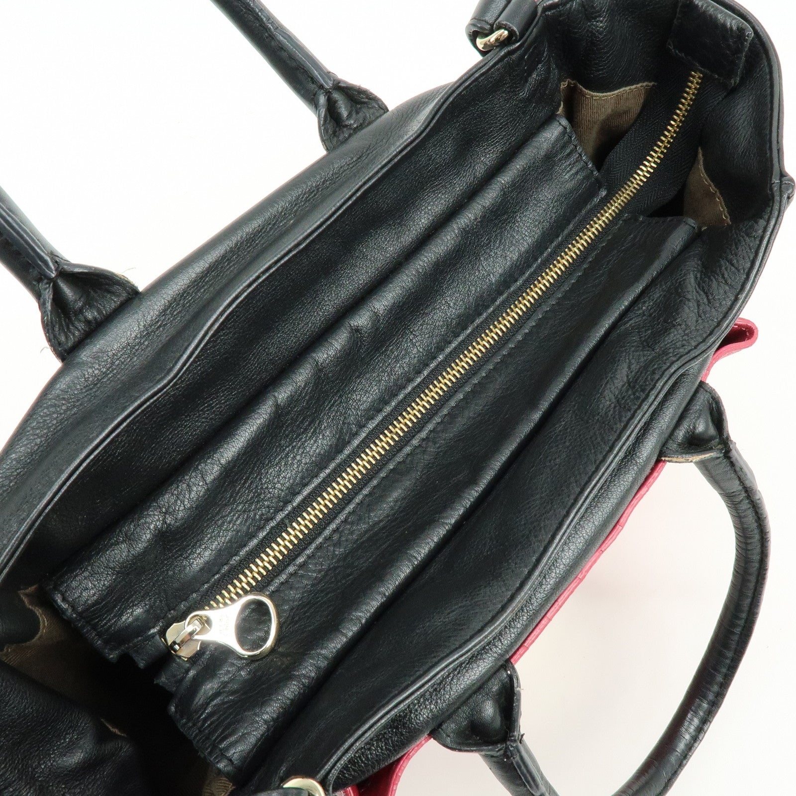 Chloe See By Chloe Leather 2Way Shoulder Bag Hand Bag Pink Black