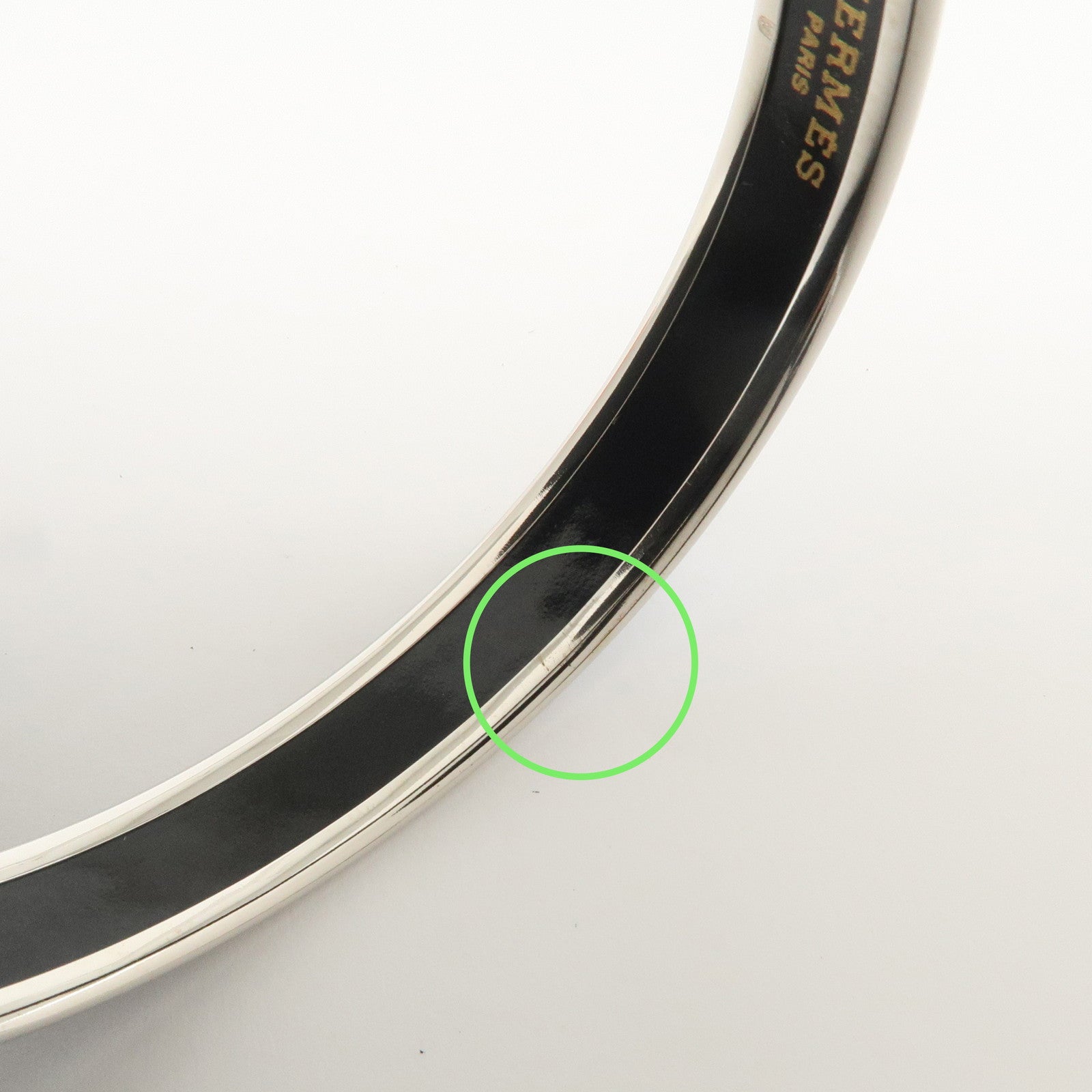 HERMES Email PM Silver Plated Bracelet Bangle Dolphin Blue