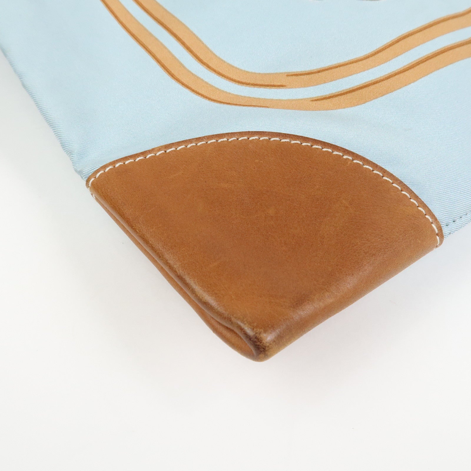 HERMES Silky City MM Canvas Leather Shoulder Bag BRIDES de GALA