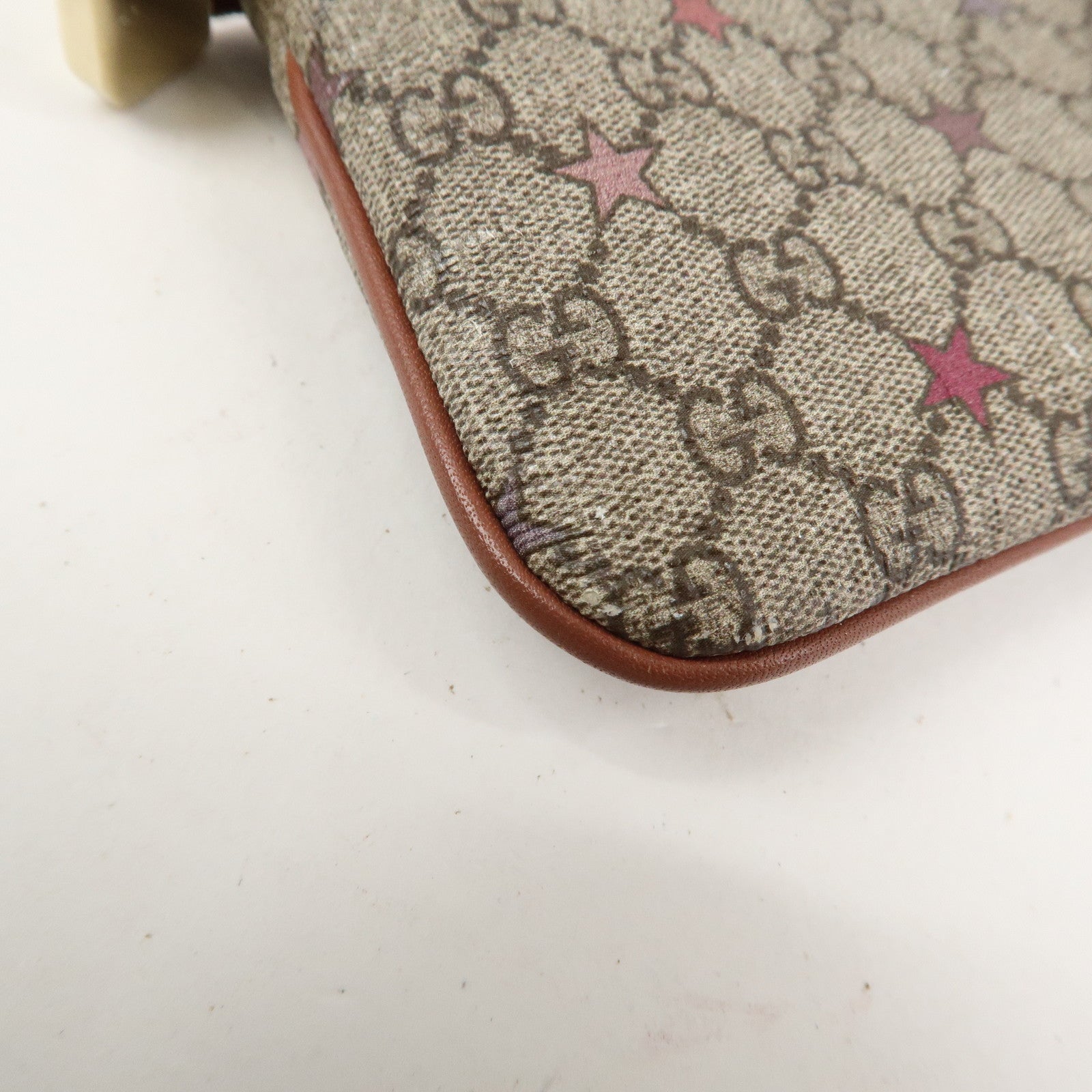 GUCCI GG Supreme PVC Coin Case Key Case Beige 233183