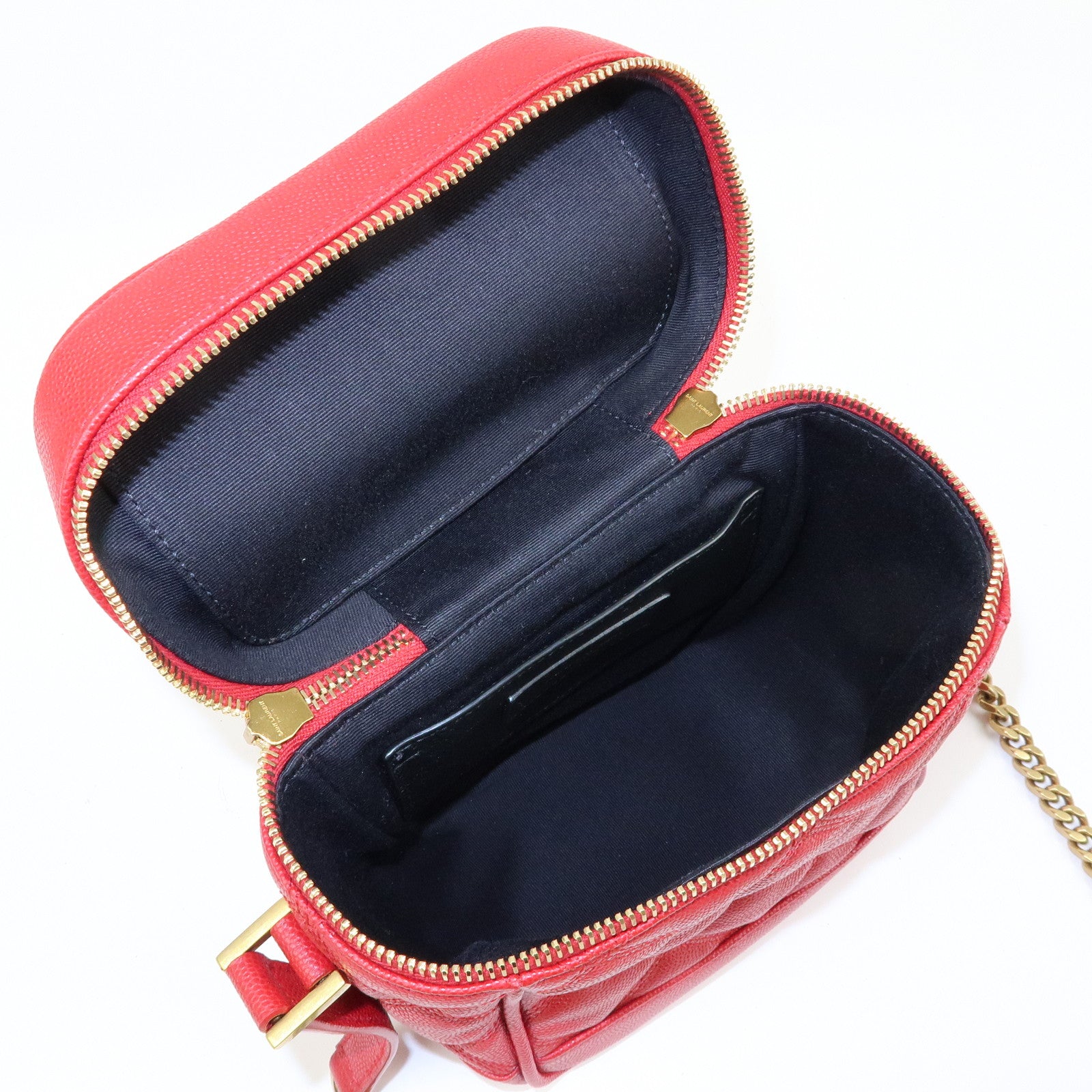 SAINT LAURENT PARIS Cassandra Embossed Leather Vanity Bag 649779