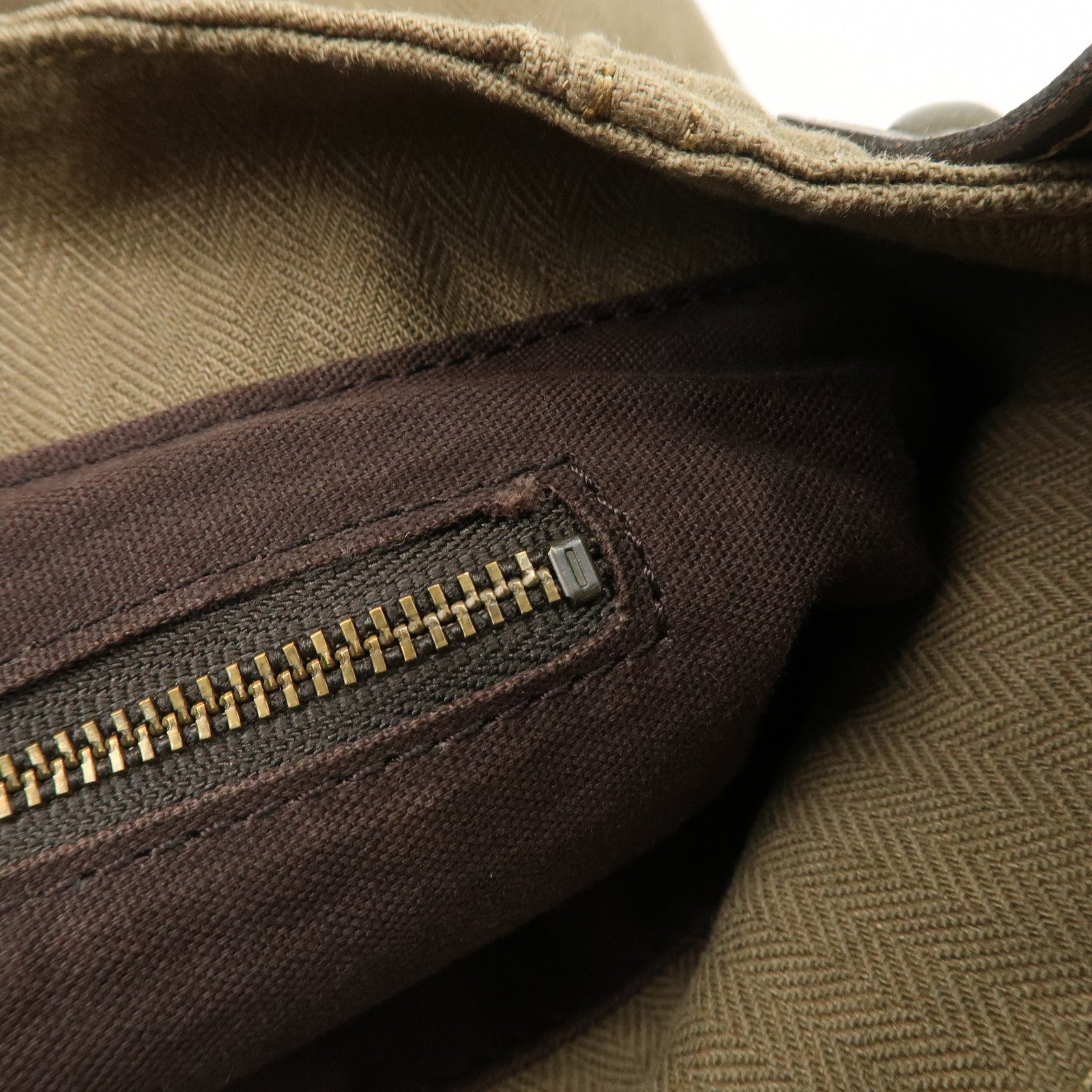 BURBERRY Canvas Leather London Blue Label Shoulder Bag Khaki Brown Used