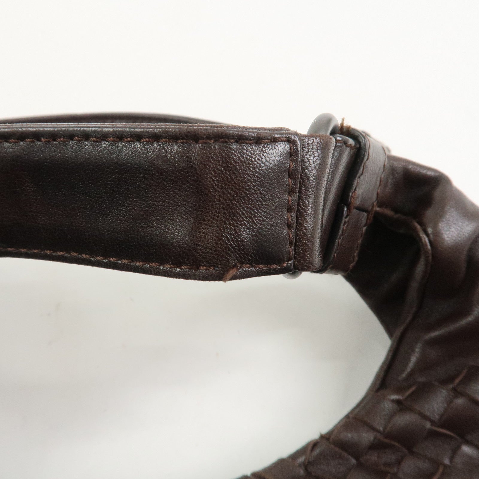 BOTTEGA VENETA Intrecciato Campana Shoulder Bag Brown 125787