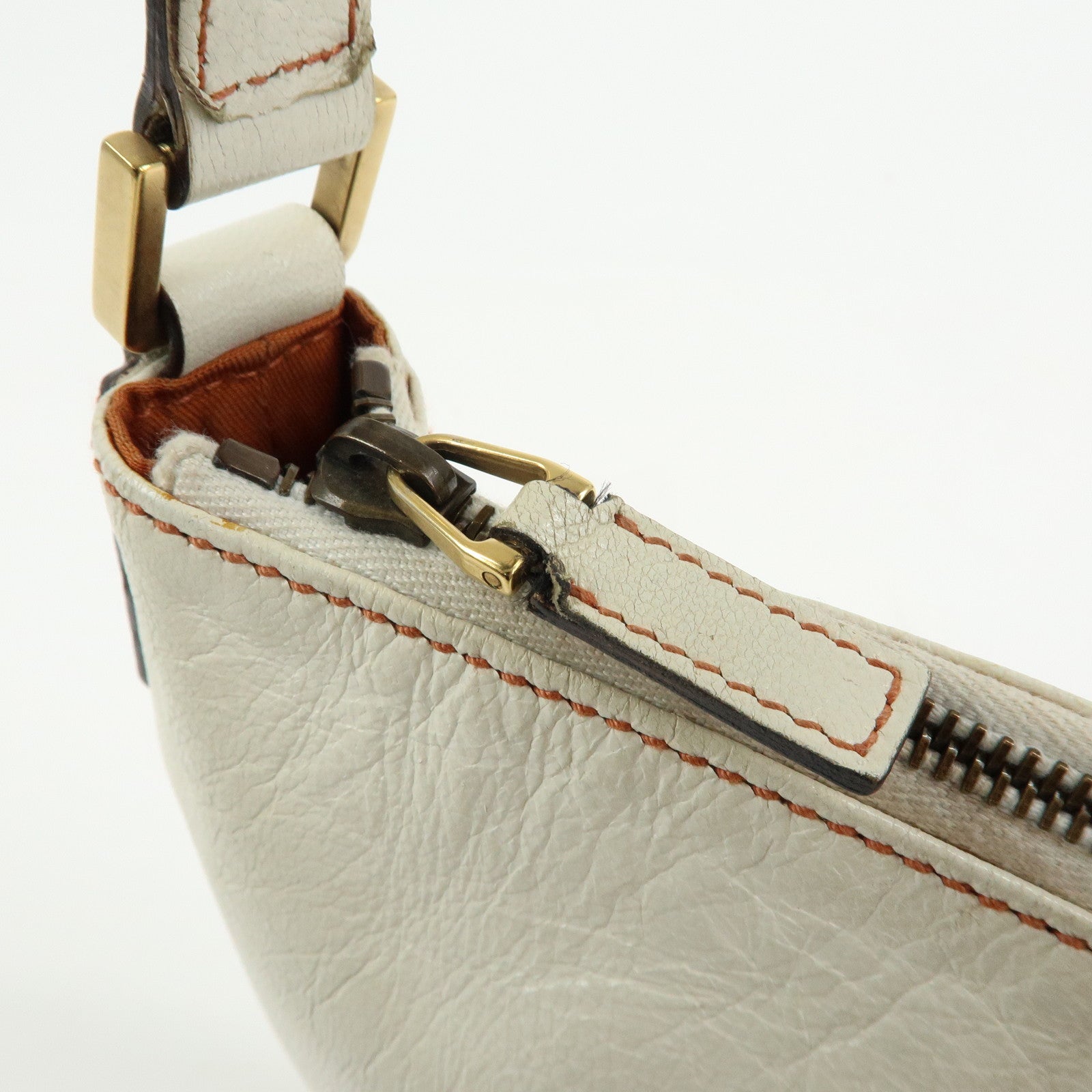 GUCCI Interlocking G Leather Hand Bag Shoulder Bag Ivory 121552
