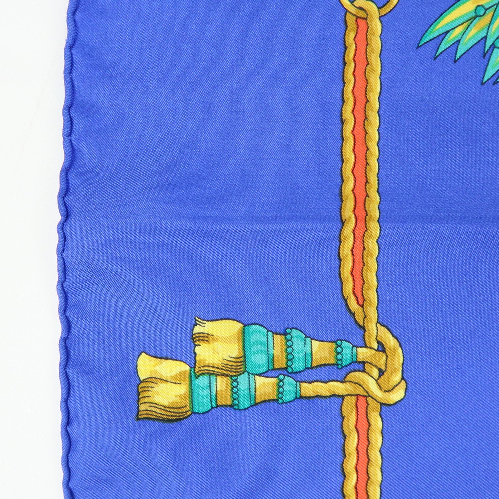 HERMES Carre 90 Silk 100% Scarf HOMMAGE A CHARLES GARNIER Blue
