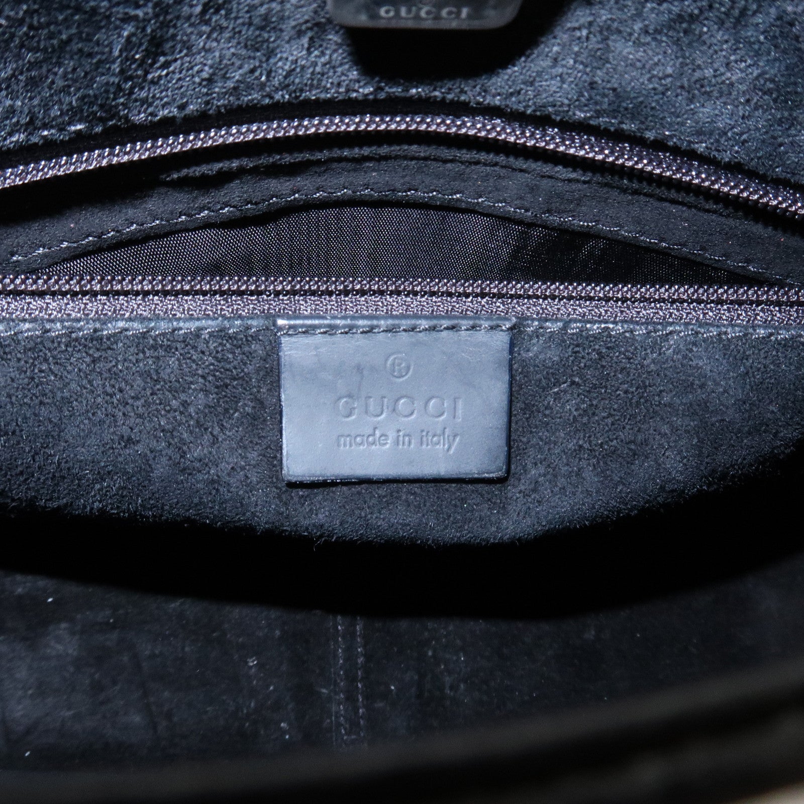 GUCCI Bamboo Handle Shoulder Bag Hand Bag Black Red 001.3739