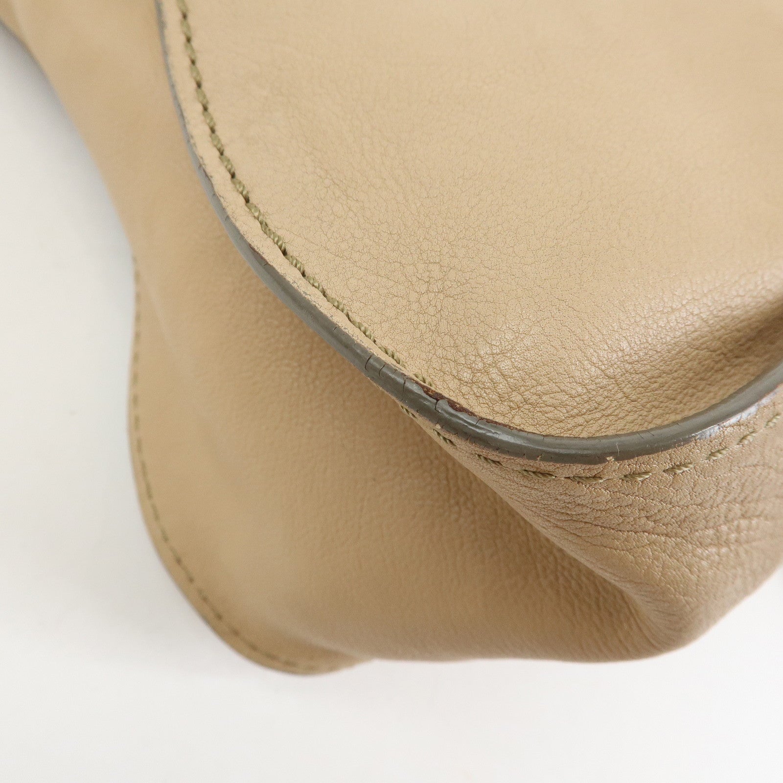 Chloe Marcie Leather 2Way Bag Shoulder Bag Hand Bag Beige
