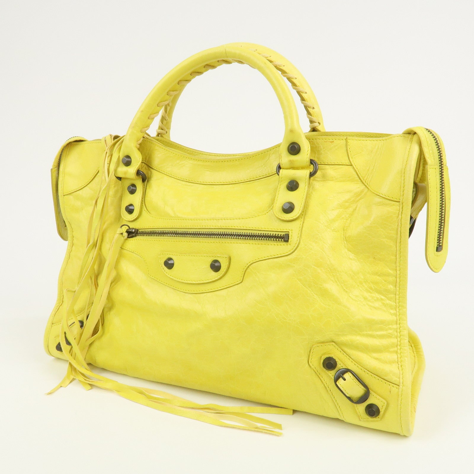 BALENCIAGA The City Leather 2Way Bag Hand Bag Shoulder Bag 115748