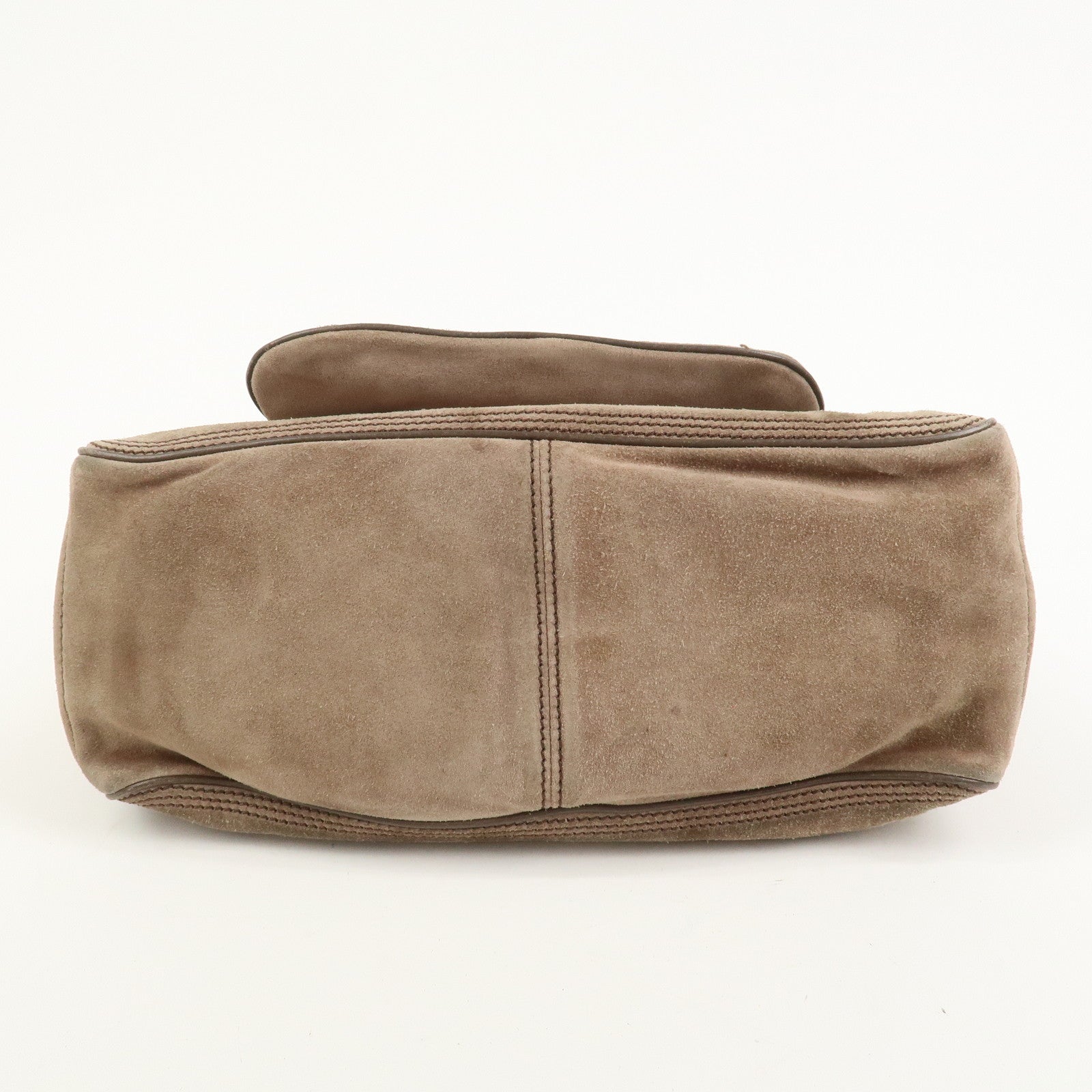 CELINE Boogie Bag Suede Leather Hand Bag Beige Brown