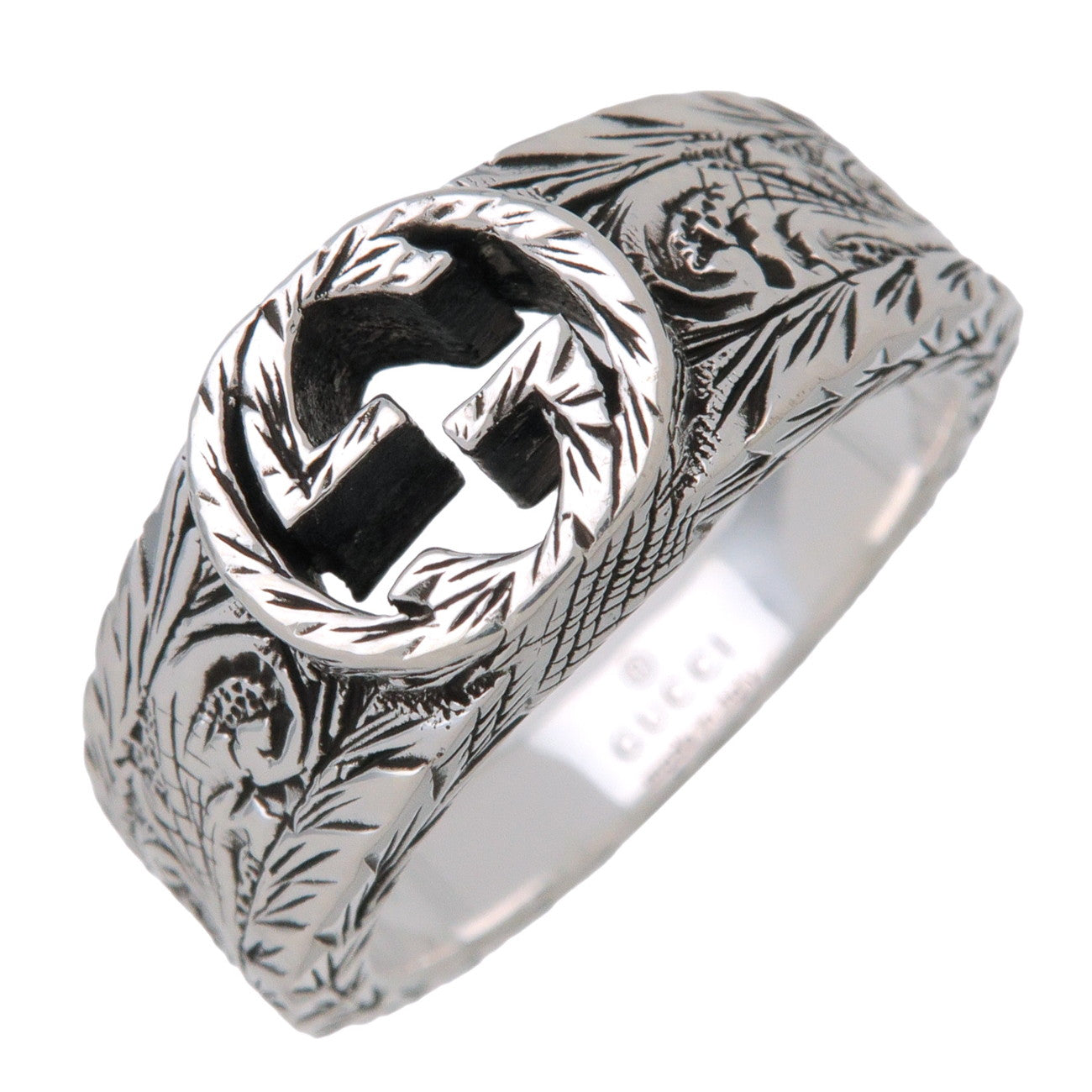 GUCCI Interlocking G Arabesque Ring SV925 Silver #9 US5 EU49 HK10.5