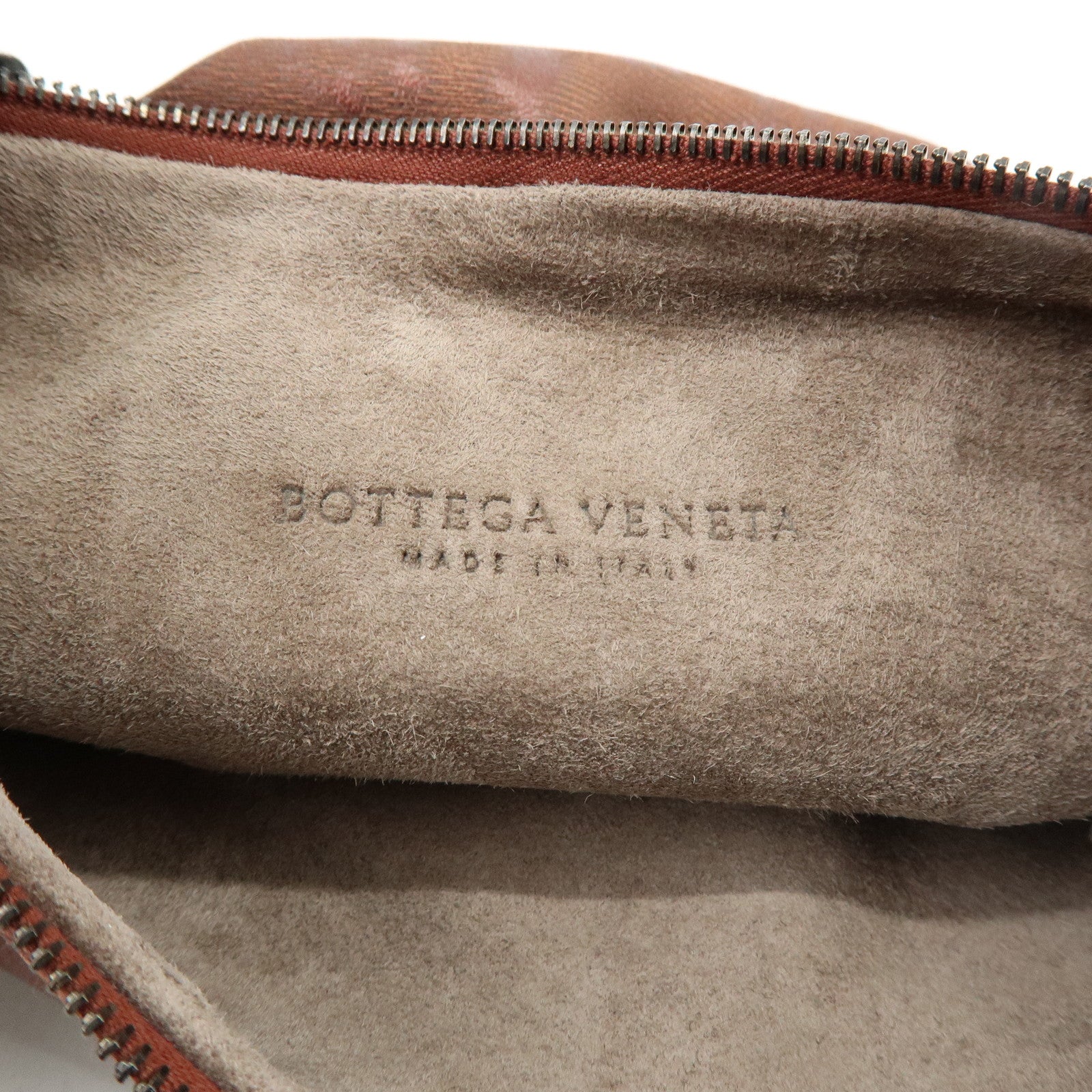 BOTTEGA VENETA Leather Shoulder Bag Metallic Brown 196484