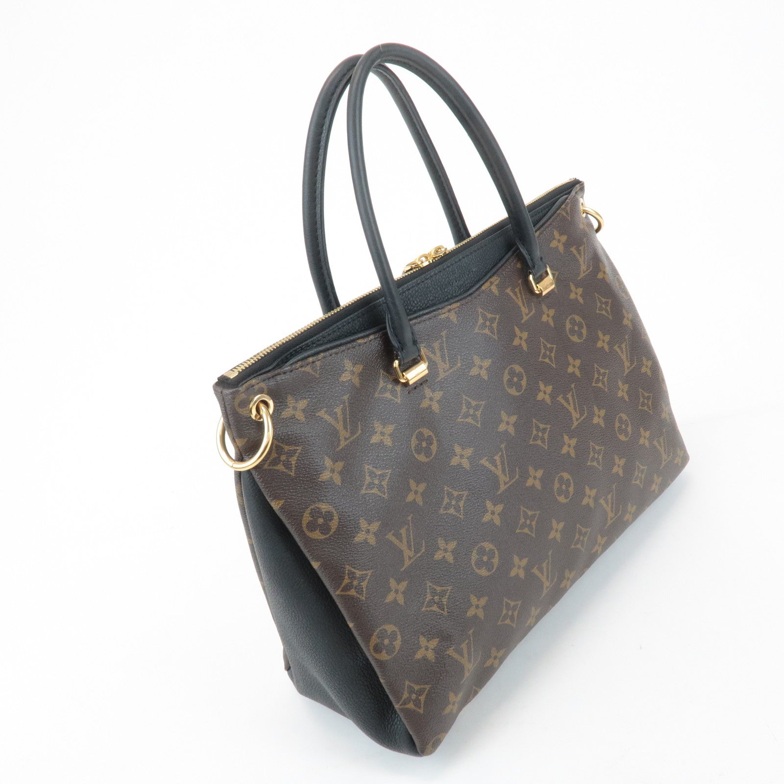 Louis Vuitton Monogram Pallas 2Way Hand Bag Noir M42756 Used