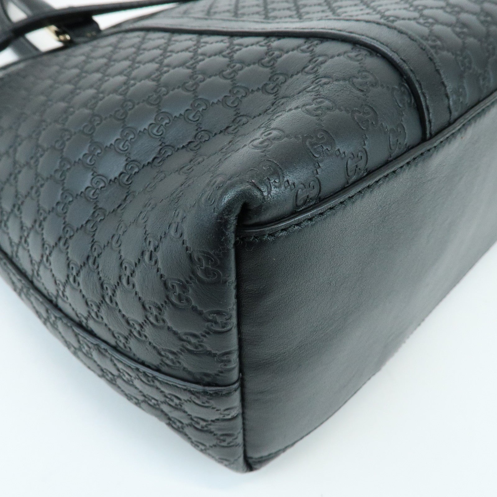 GUCCI Guccissima Leather 2Way Bag Hand Bag Tote Bag Black 449656